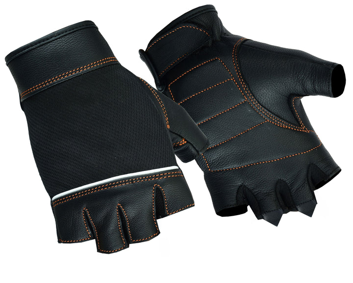 RC2429 Women's Fingerless Glove with Orange Stitching Details