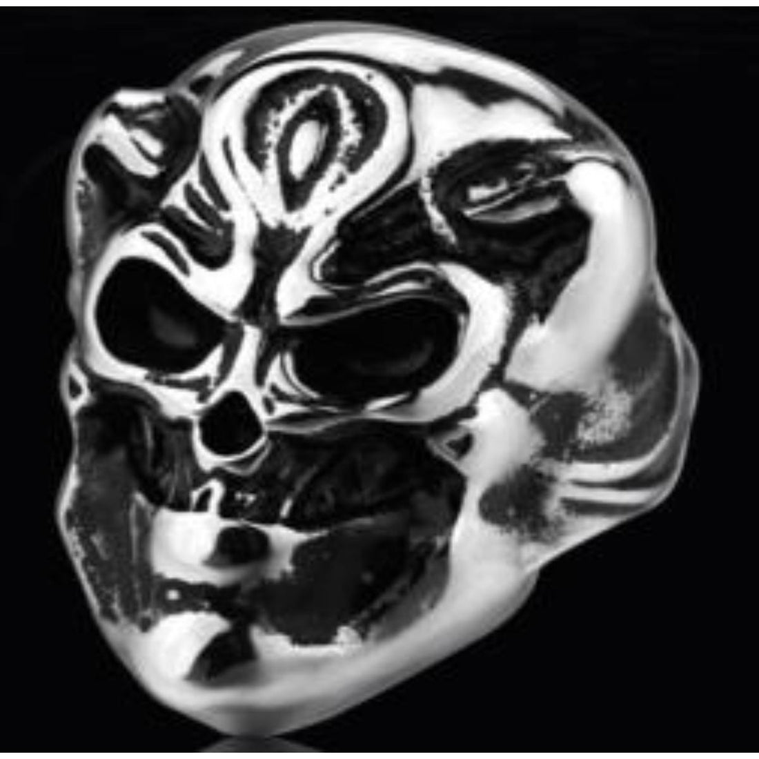 R129 Stainless Steel Smiling Skull Biker Ring