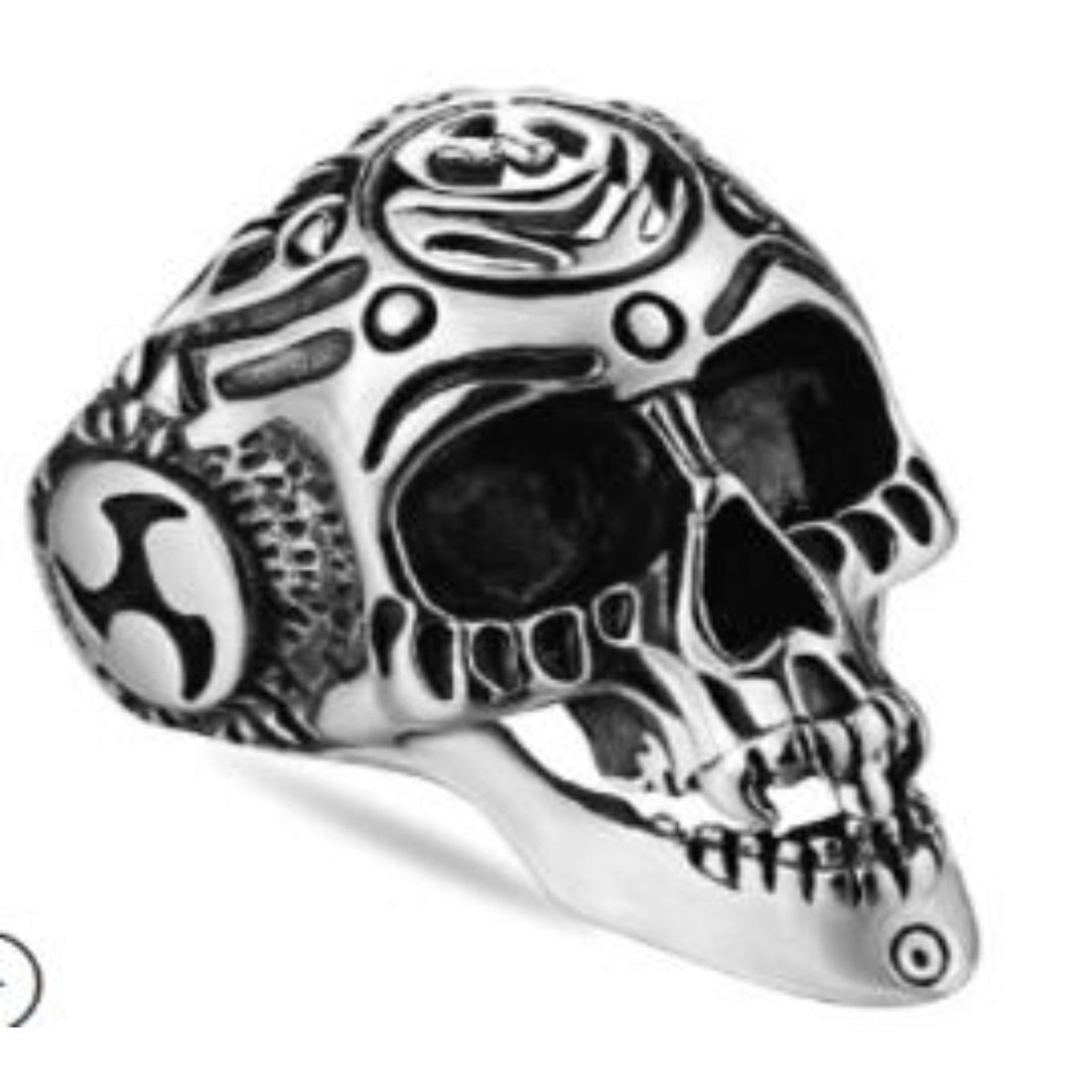 R164 Stainless Steel Laid Back Biker Ring