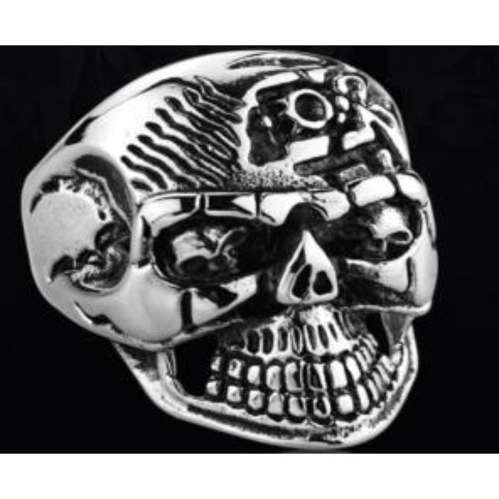 R173 Stainless Steel Super Face Biker Ring