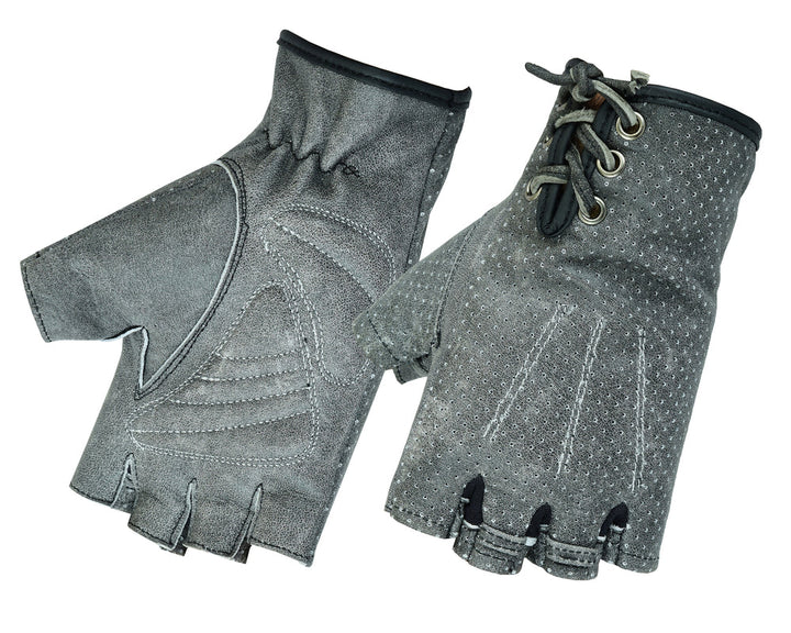 RC74 Women's Washed-Out Gray Perforated Fingerless Glove