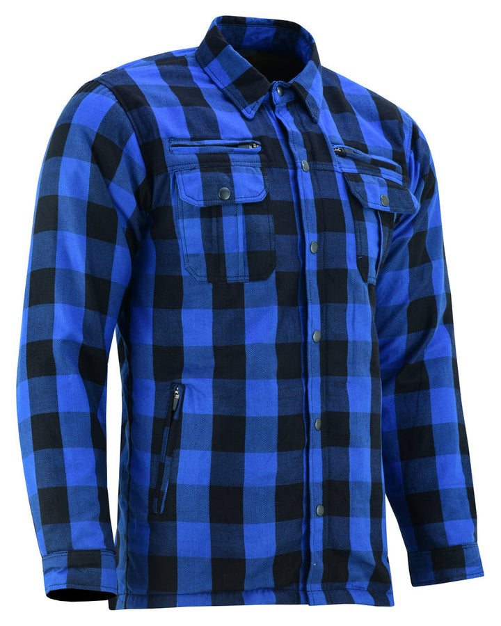 DS4674 Armored Flannel Shirt - Blue Daniel Smart Manufacturing