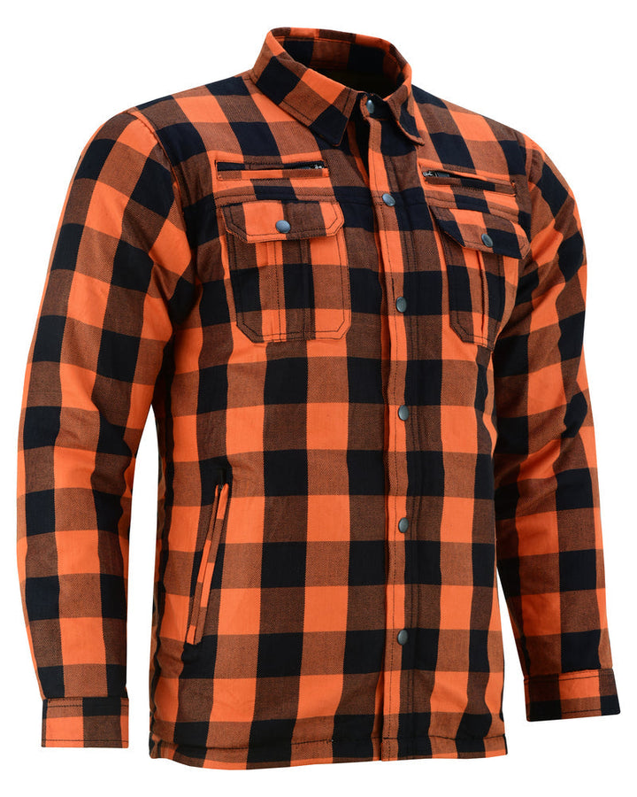 DS4675 Armored Flannel Shirt - Orange Daniel Smart Manufacturing