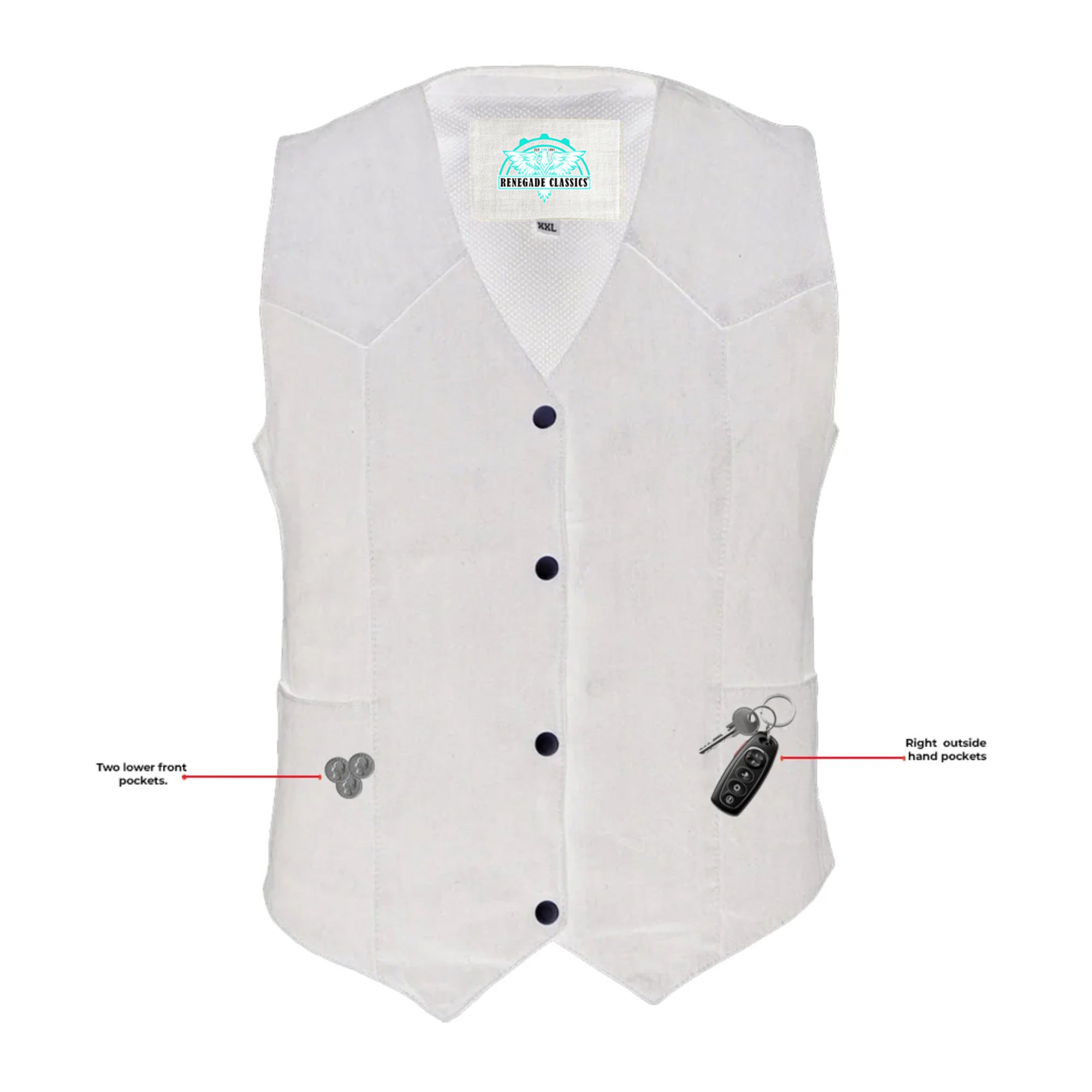 RM951 Women's Denim Classic Plain Sides Vest