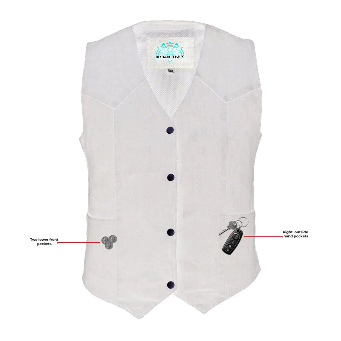 RM951 Women's Denim Classic Plain Sides Vest