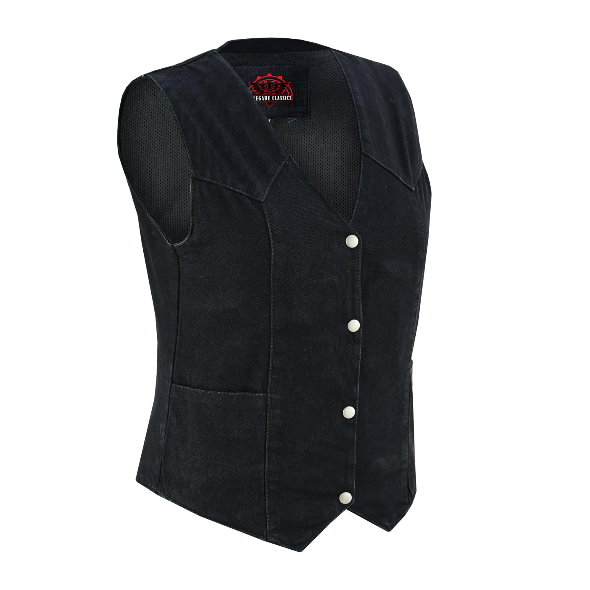 RM951 Women's Denim Classic Plain Sides Vest