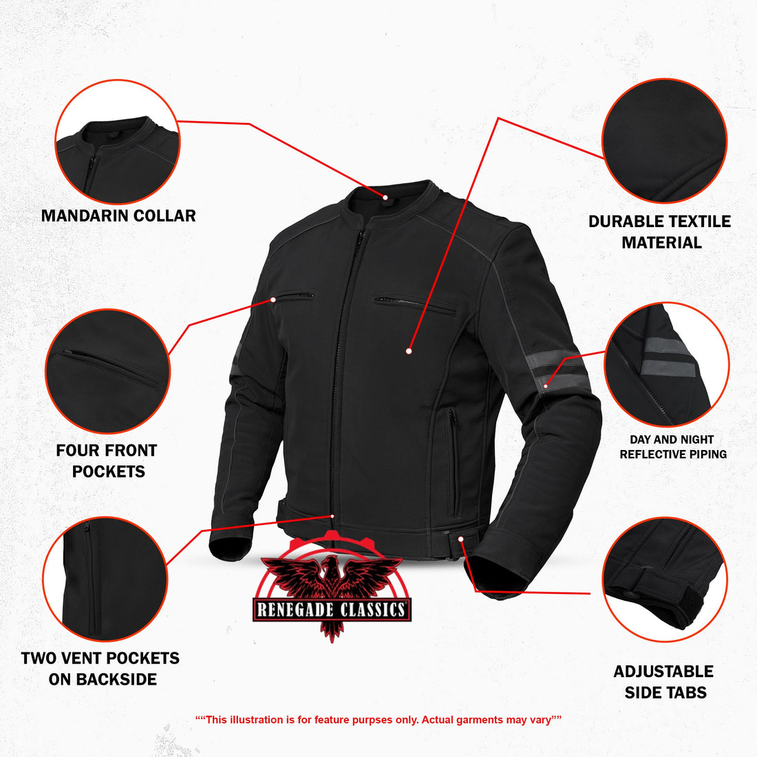 RC703 All Season Reflective Men's Textile Jacket
