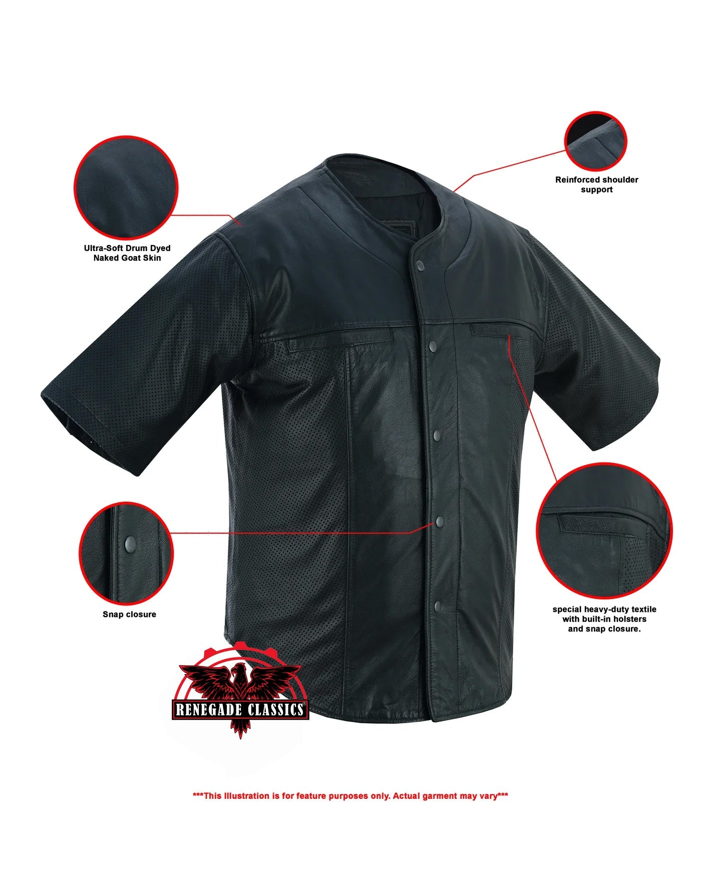 RC775 Leather Baseball Motorcycle Shirt