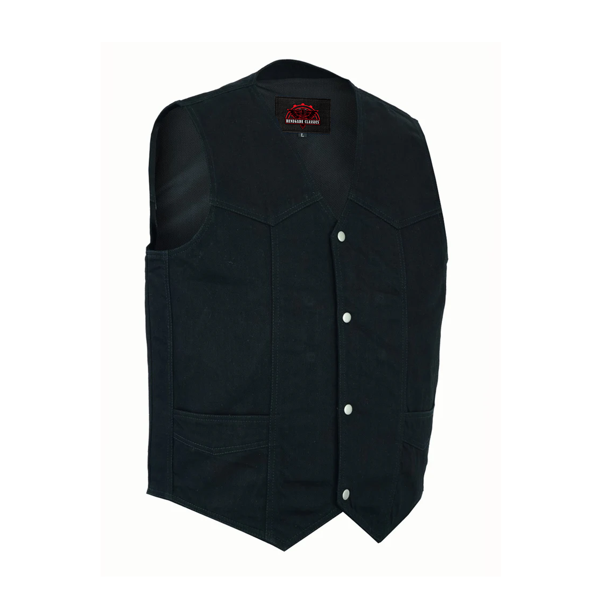 RM910 Men's Traditional Denim Vest with Plain Sides