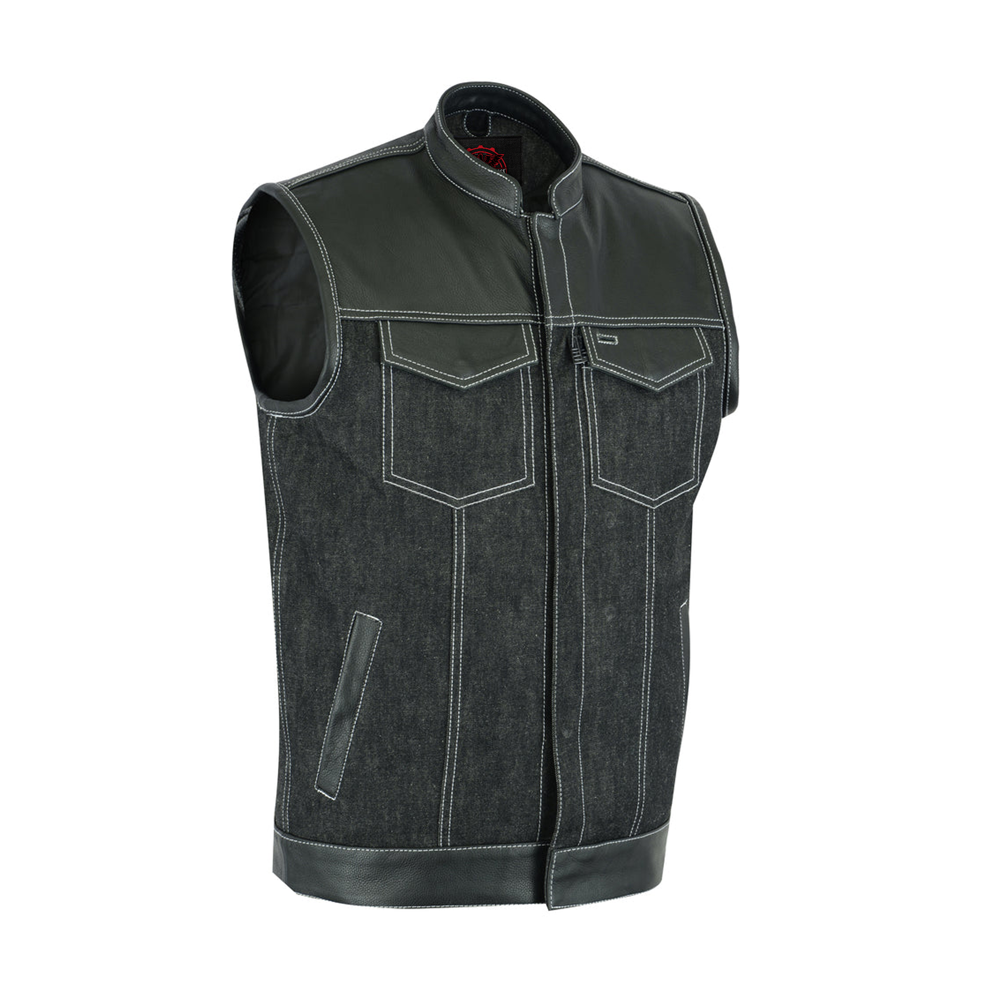 RM900 Men's Leather/Denim Combo Vest