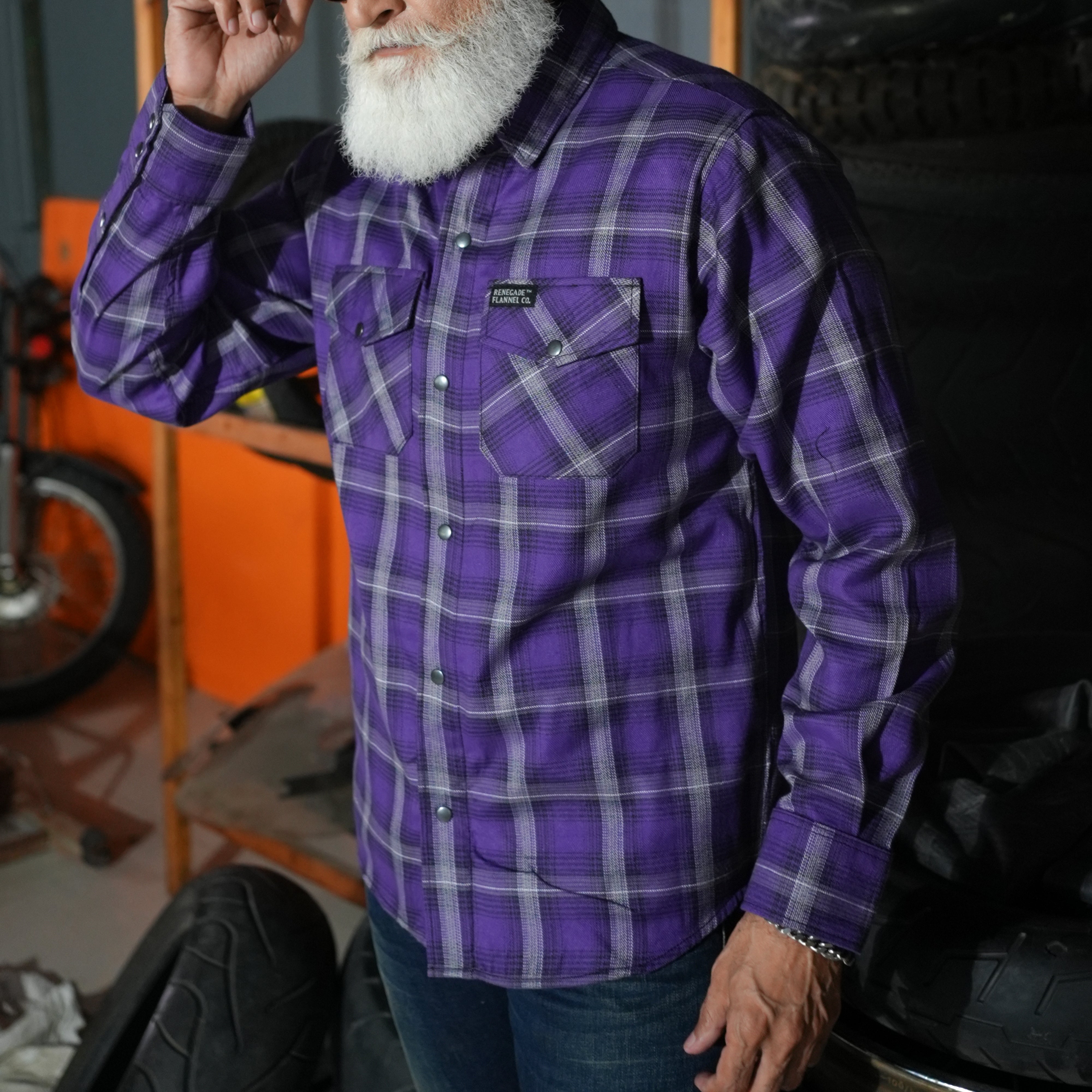 Purple Haze Men’s Purple and Gray Flannel Shirt