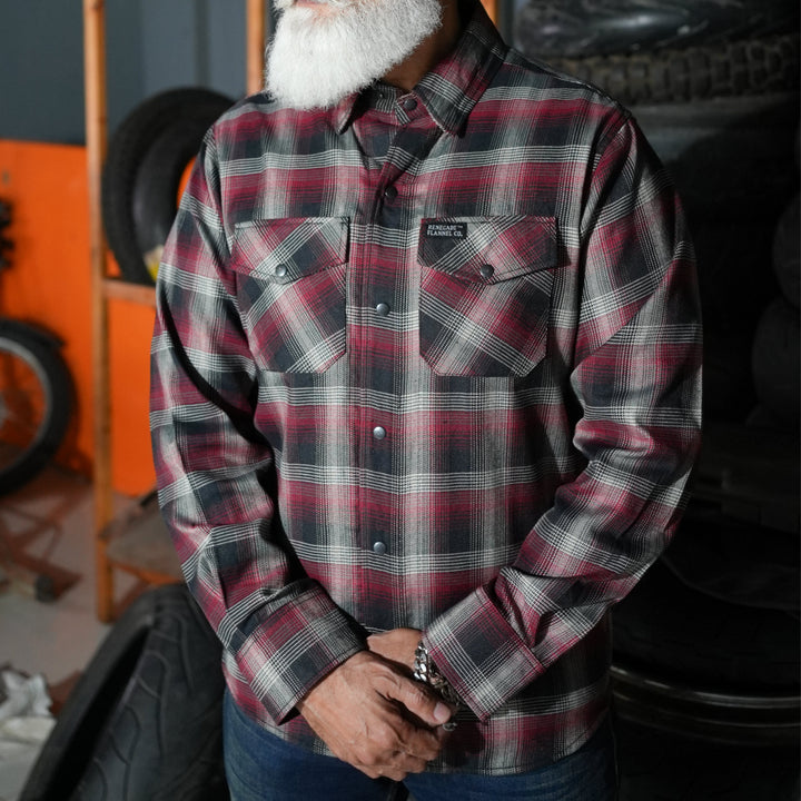 Claret Crest Men’s Maroon, Black and White Flannel
