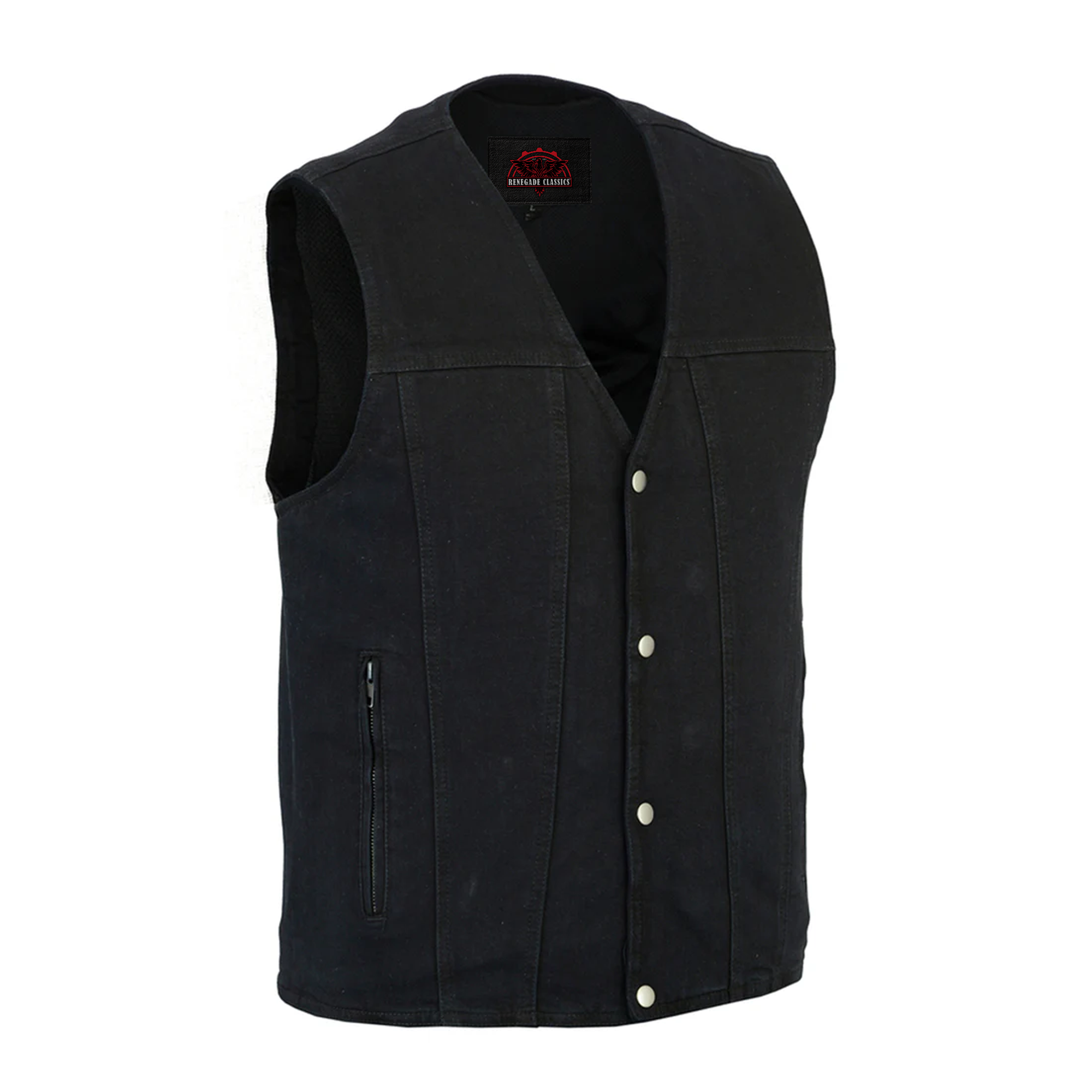 RM925BK Men's Single Back Panel Concealed Carry Denim Vest