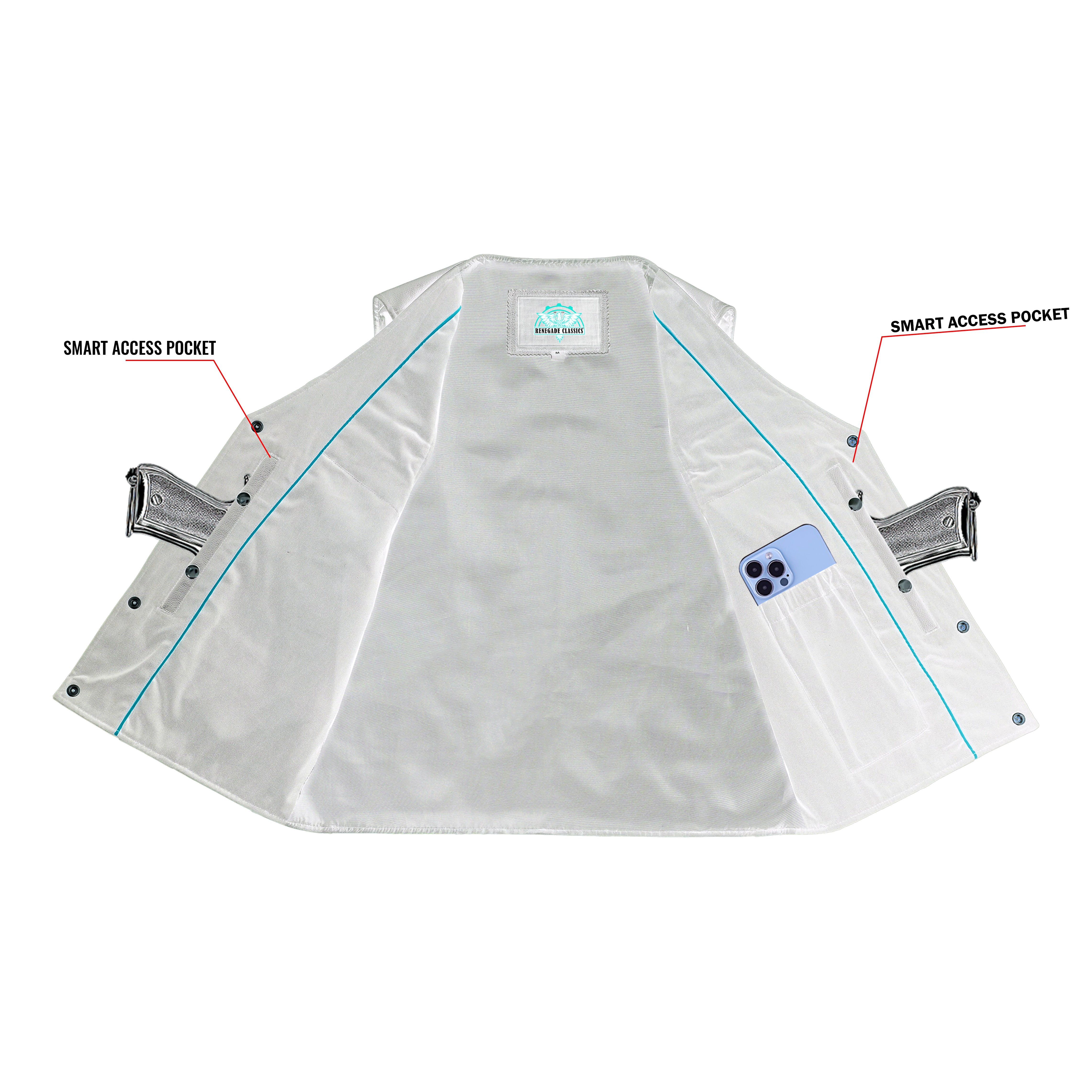 RC125 Men's Single Back Panel Concealed Carry Vest (Buffalo Nickel He