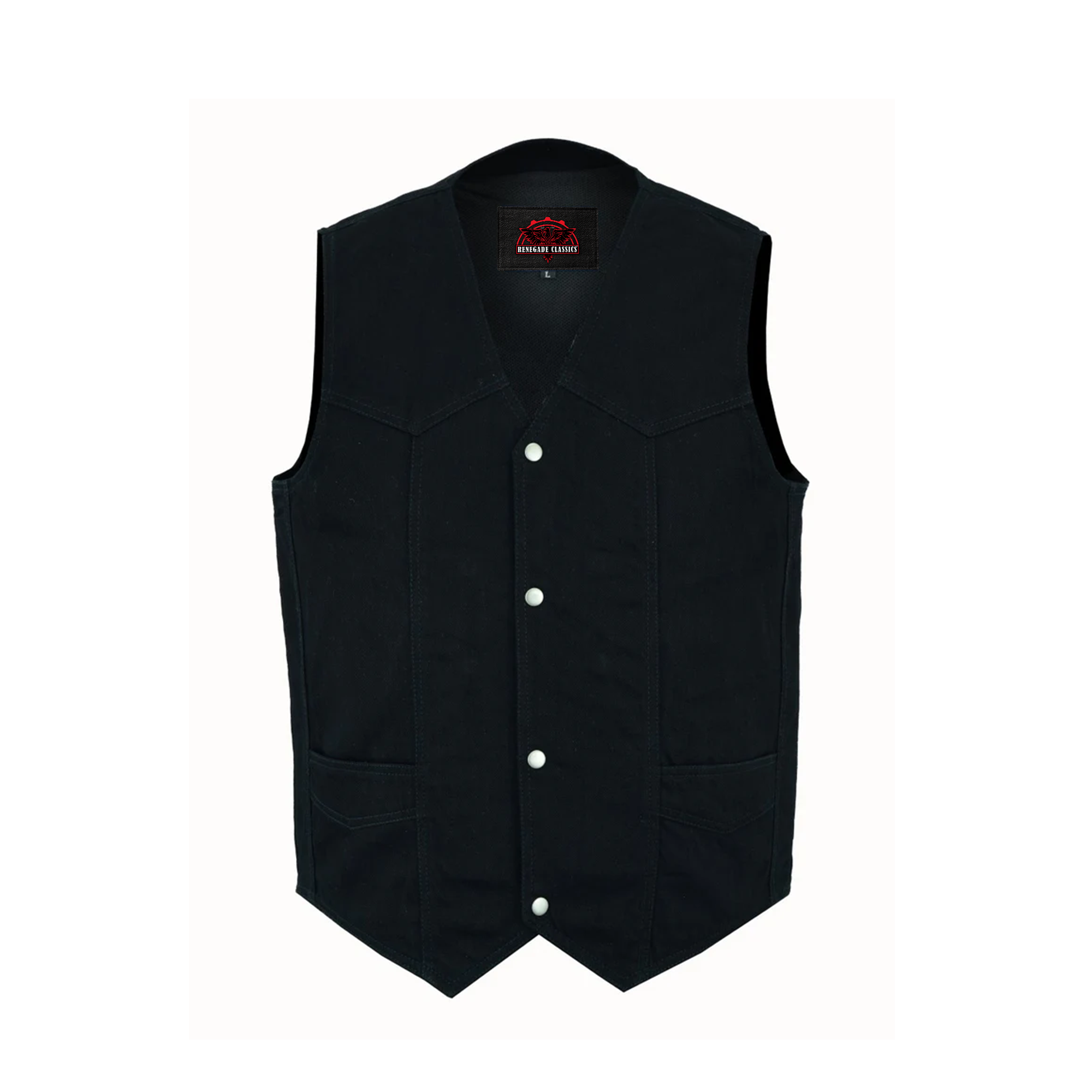 RM910 Men's Traditional Denim Vest with Plain Sides
