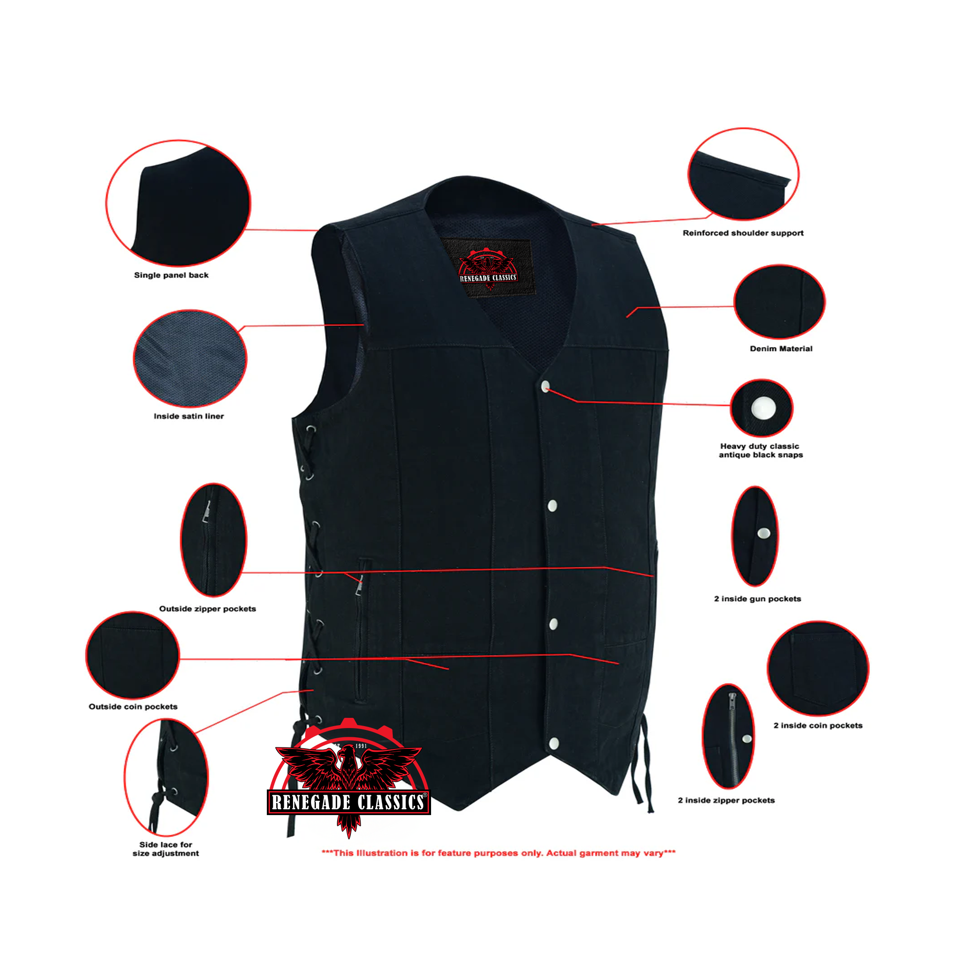 RM914TALL Men's Ten Pocket Denim Utility Vest - TALL