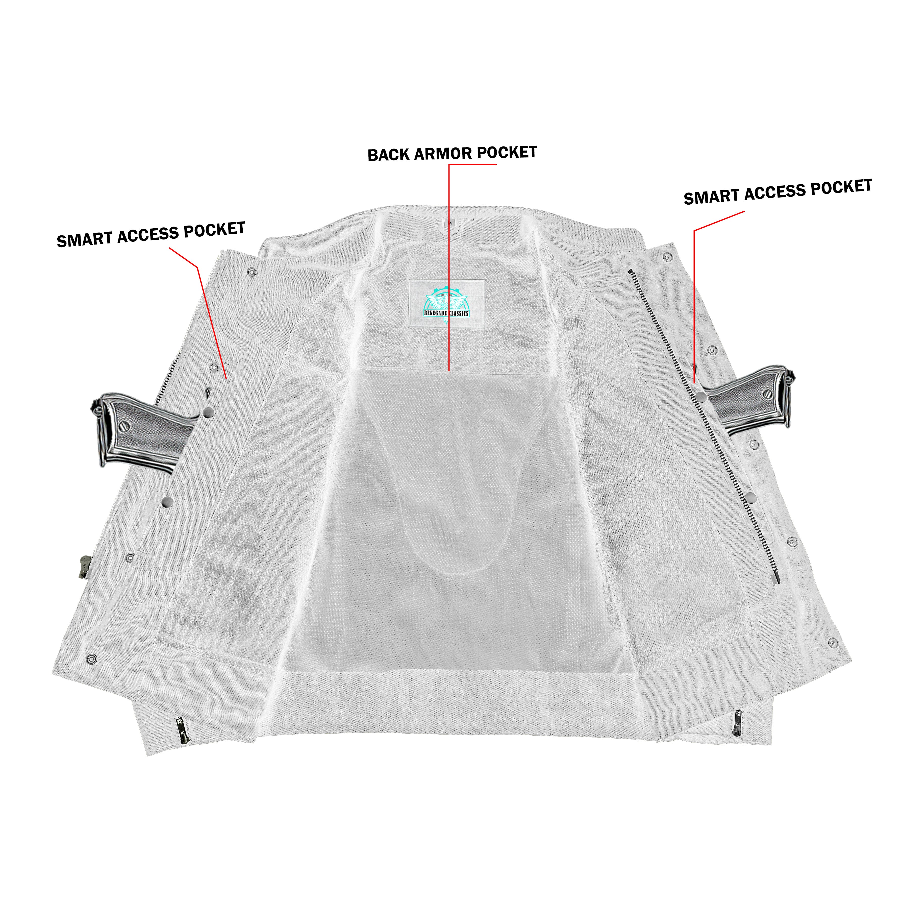 RM915 Men's Rough Rub-Off Raw Finish Denim Jacket