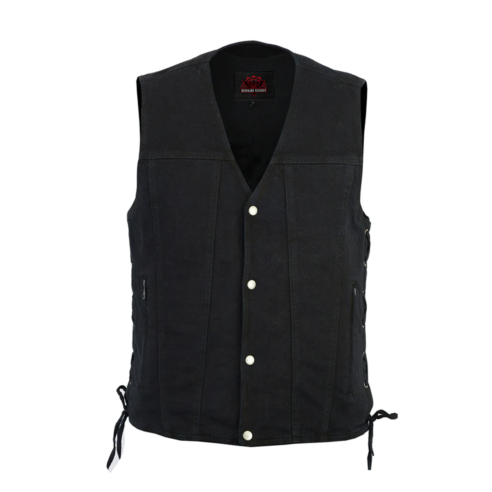 RM905BK Men's Single Back Panel Concealed Carry Denim Vest
