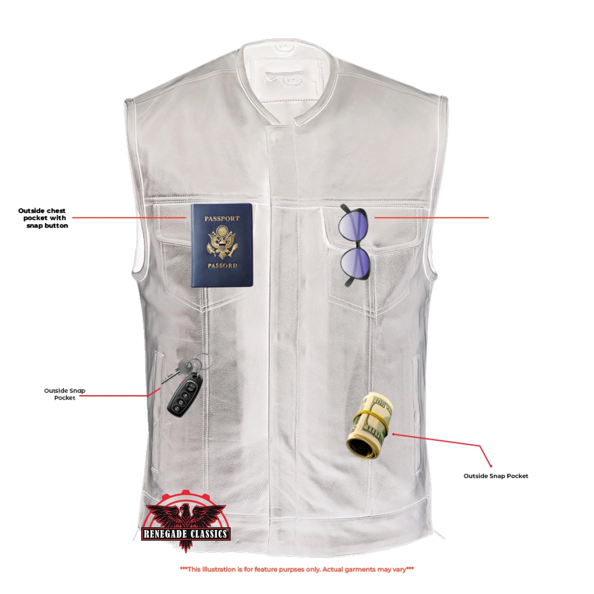 RC187 Upgraded Style Gun Pockets, Hidden Gun Metal Zipper, Bottom Sid