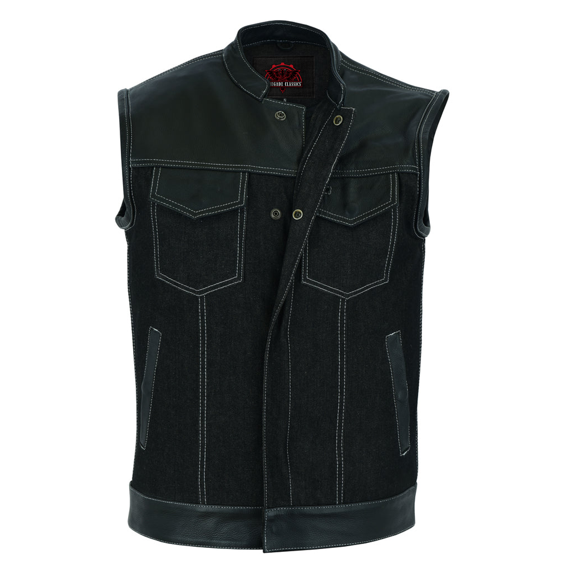 RM900 Men's Leather/Denim Combo Vest
