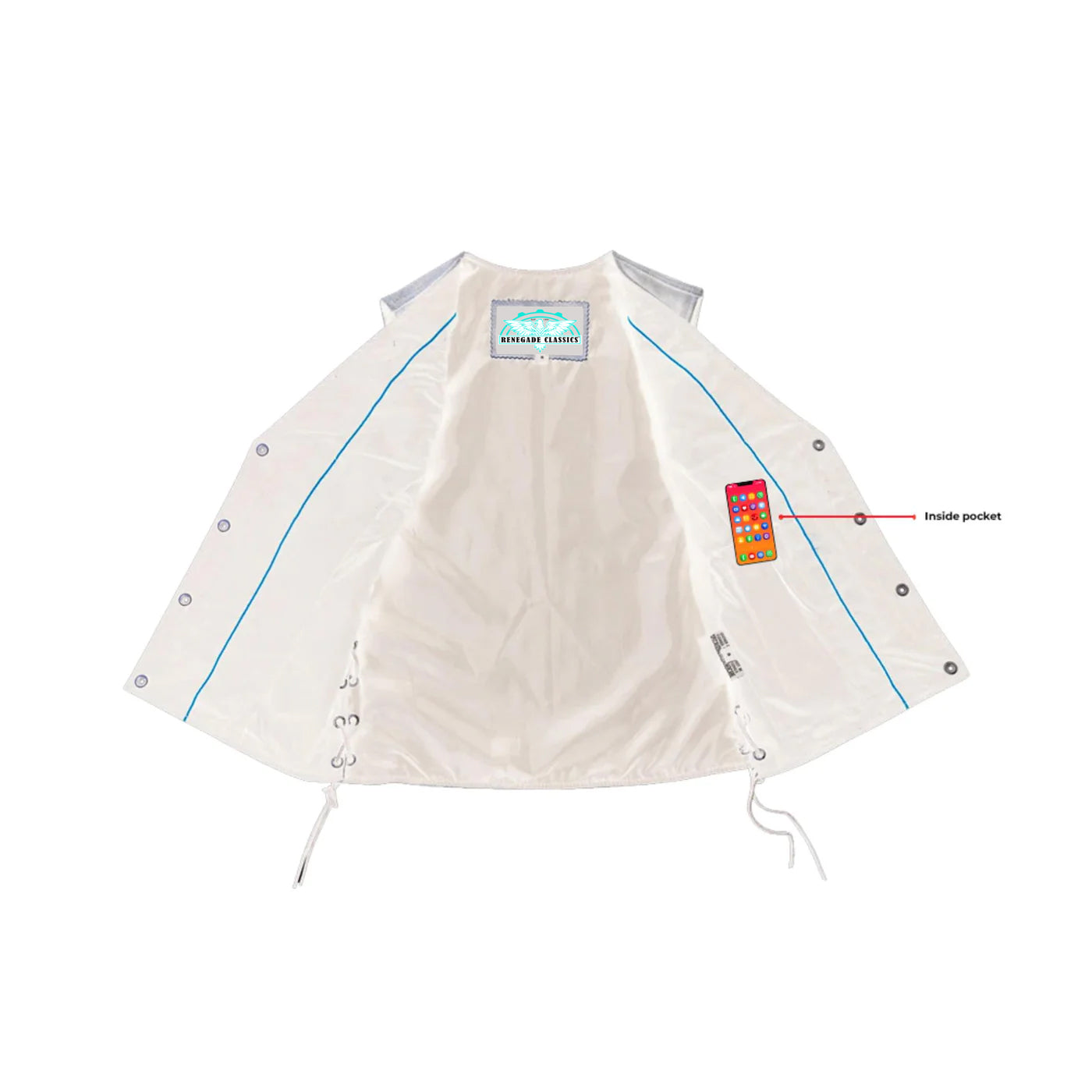 RC236 Women's Brown Zippered Vest with Lacing Details