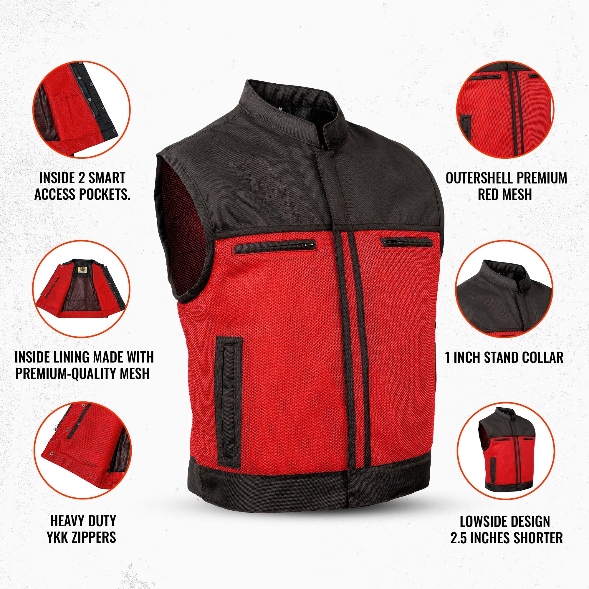Red Flame - Lowside Summer Spark Men's Mesh Vest