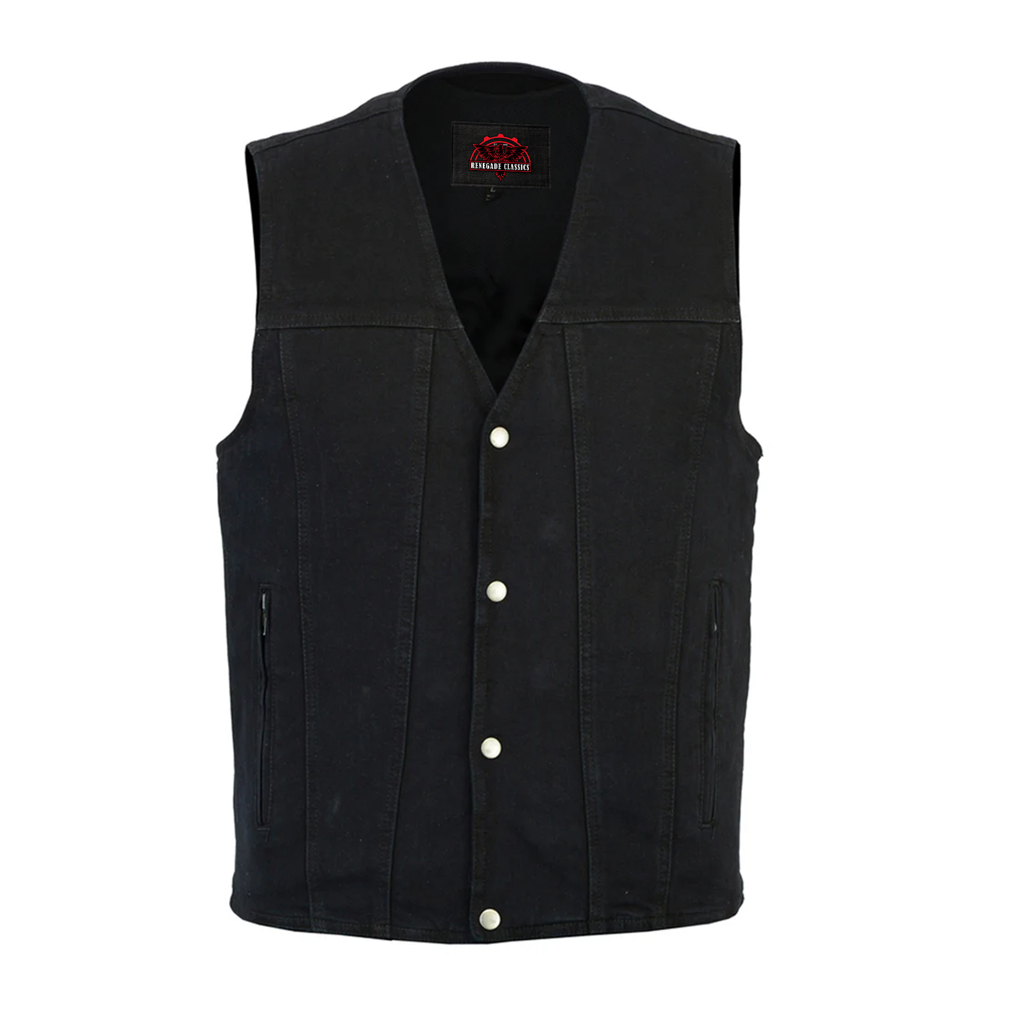 RM925BK Men's Single Back Panel Concealed Carry Denim Vest