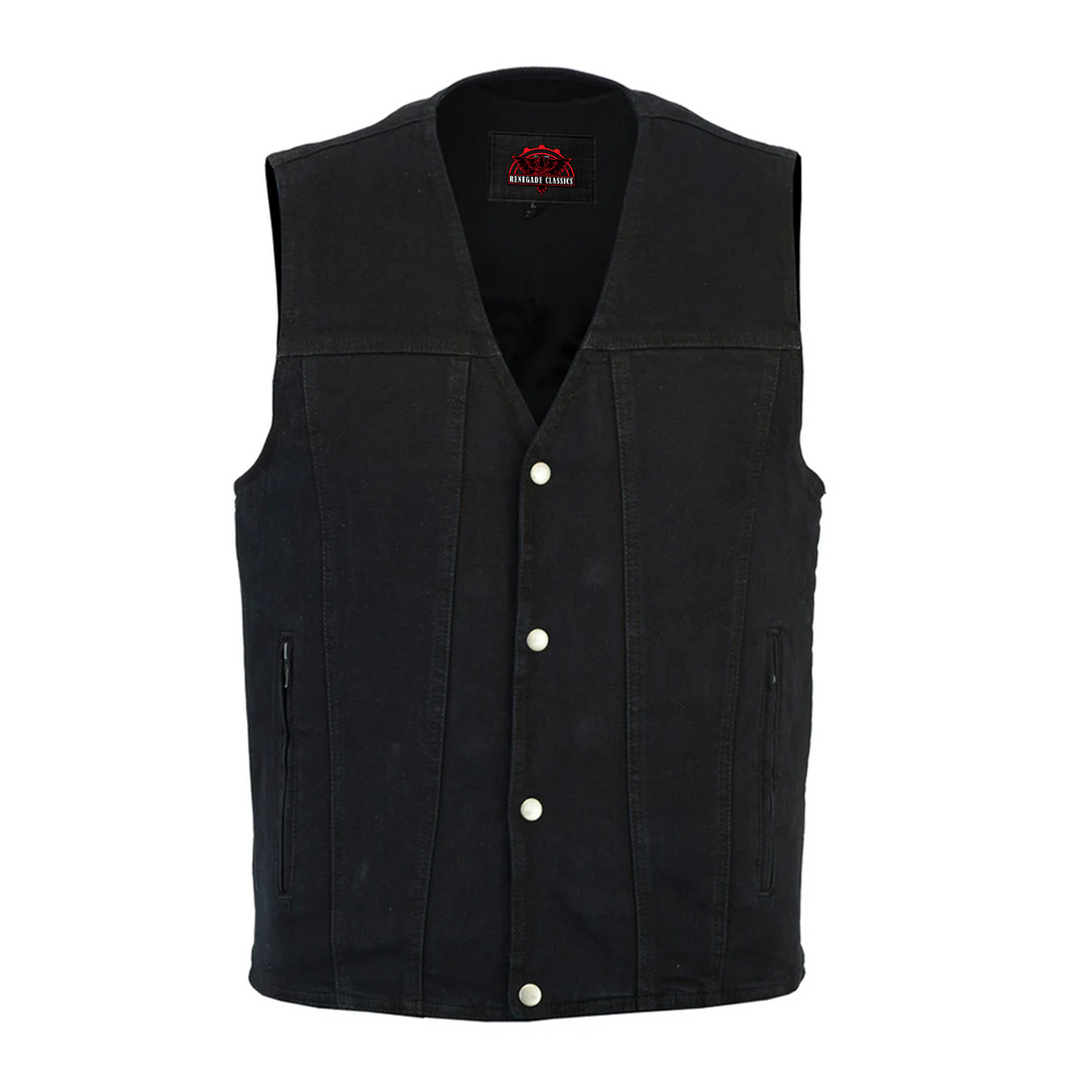 RM925BK Men's Single Back Panel Concealed Carry Denim Vest