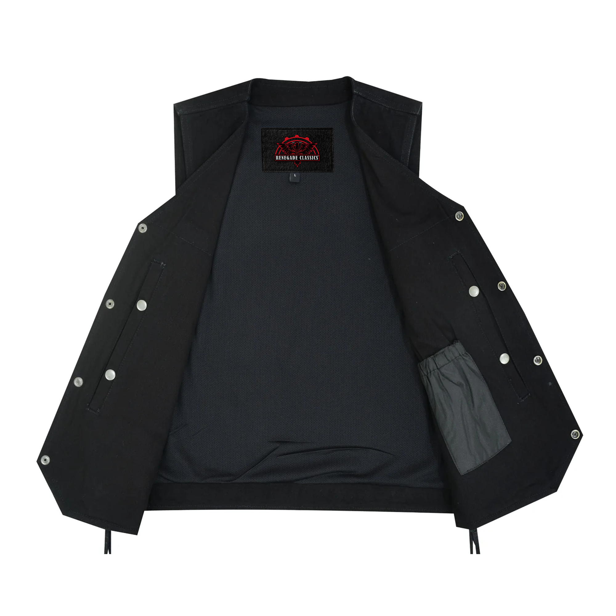 RM911 Men's Traditional Denim Vest with Side Laces