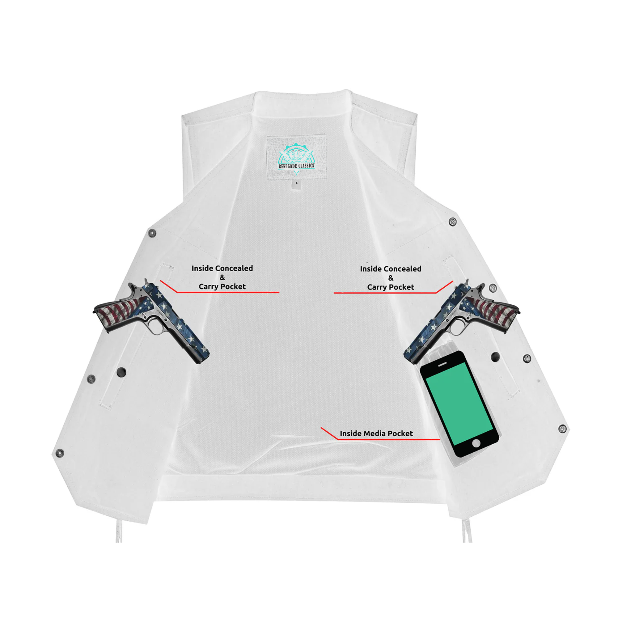 RM911 Men's Traditional Denim Vest with Side Laces