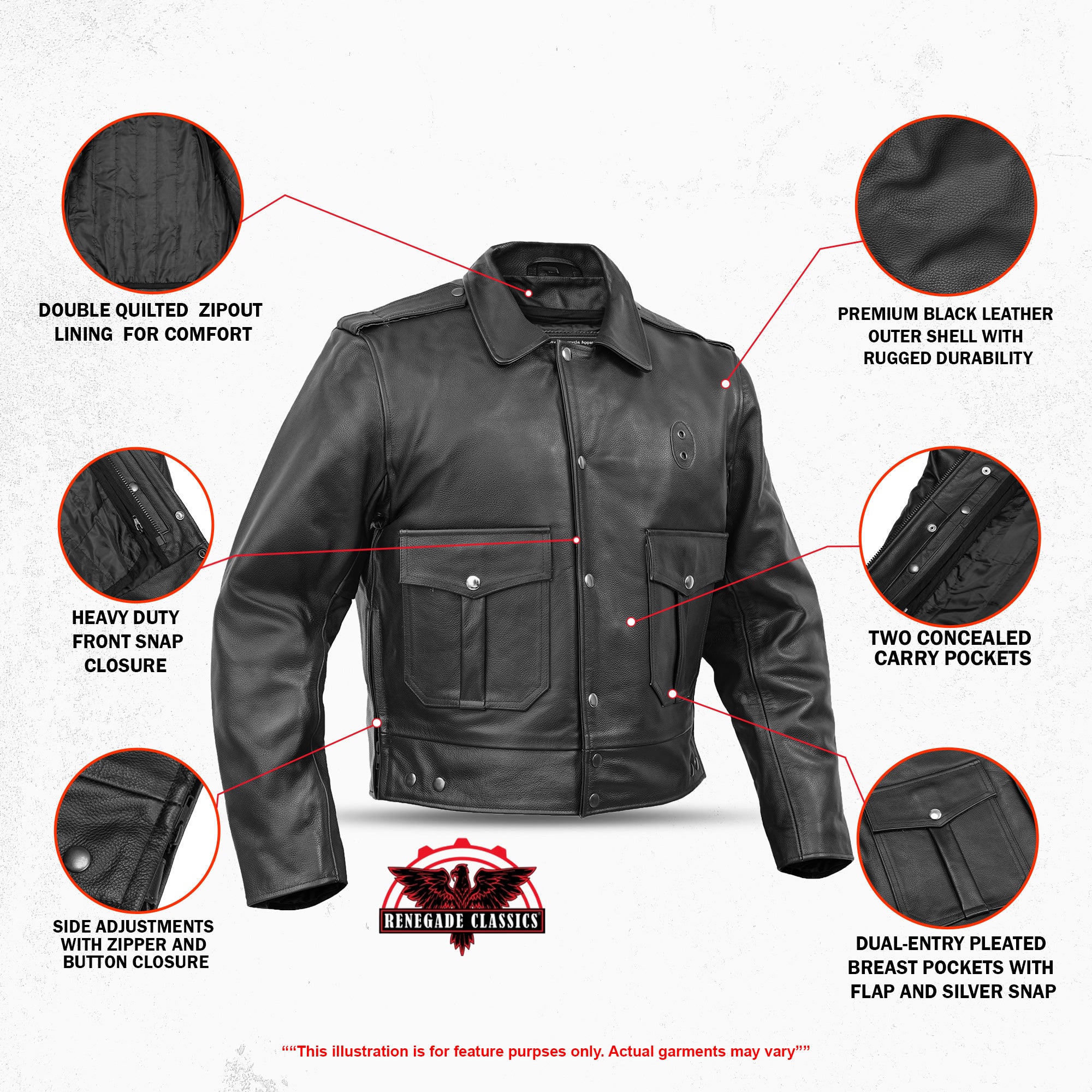 Alpha Badge – Men’s Leather Motorcycle Jacket