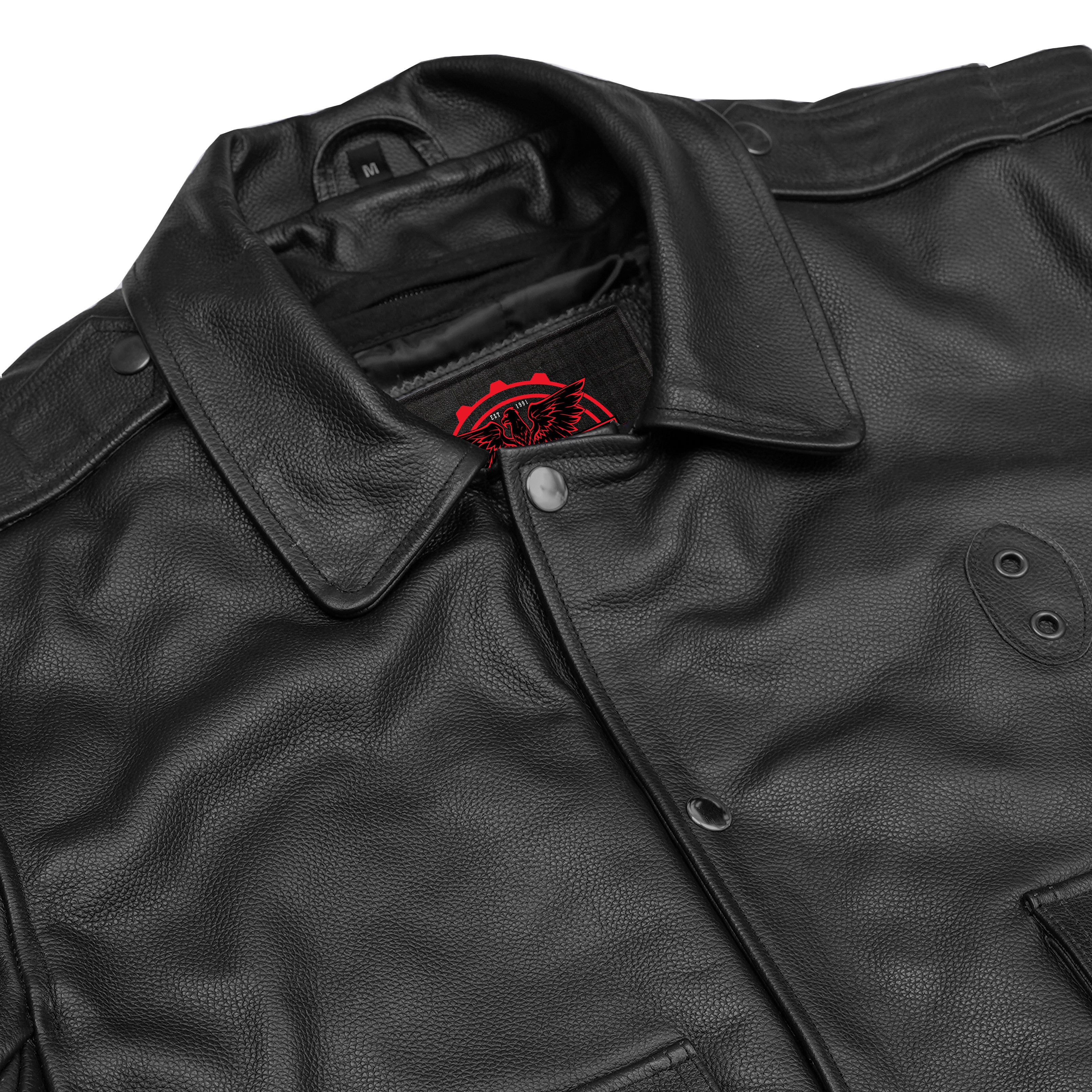 Alpha Badge – Men’s Leather Motorcycle Jacket