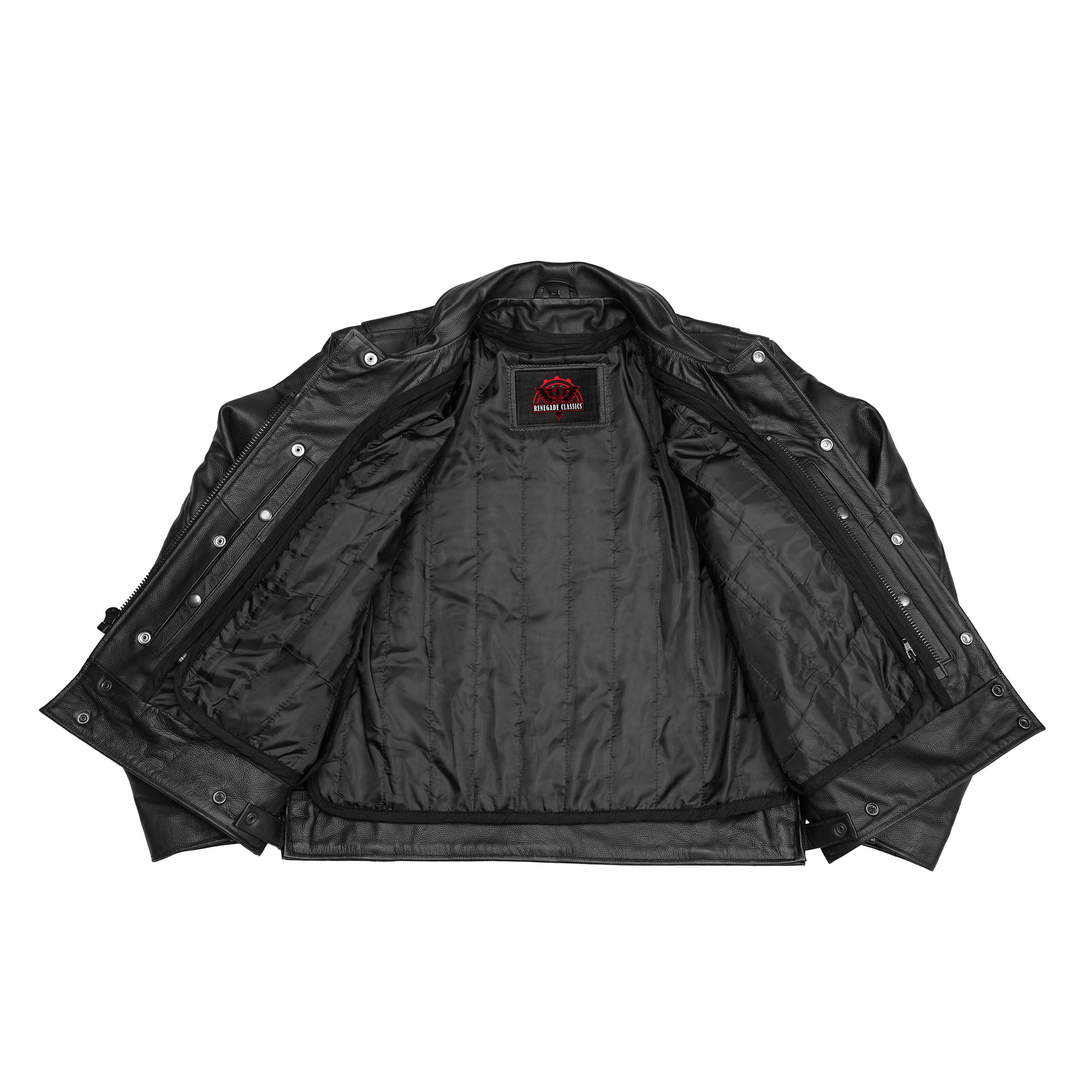 Alpha Badge – Men’s Leather Motorcycle Jacket