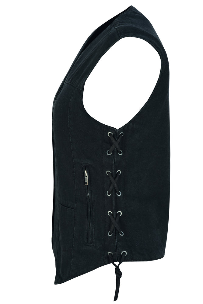 RM947 Women's 6 Pocket Denim Utility Vest - Black