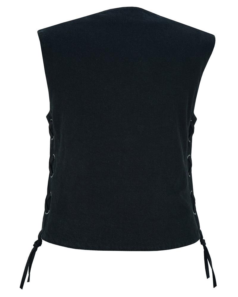 RM947 Women's 6 Pocket Denim Utility Vest - Black