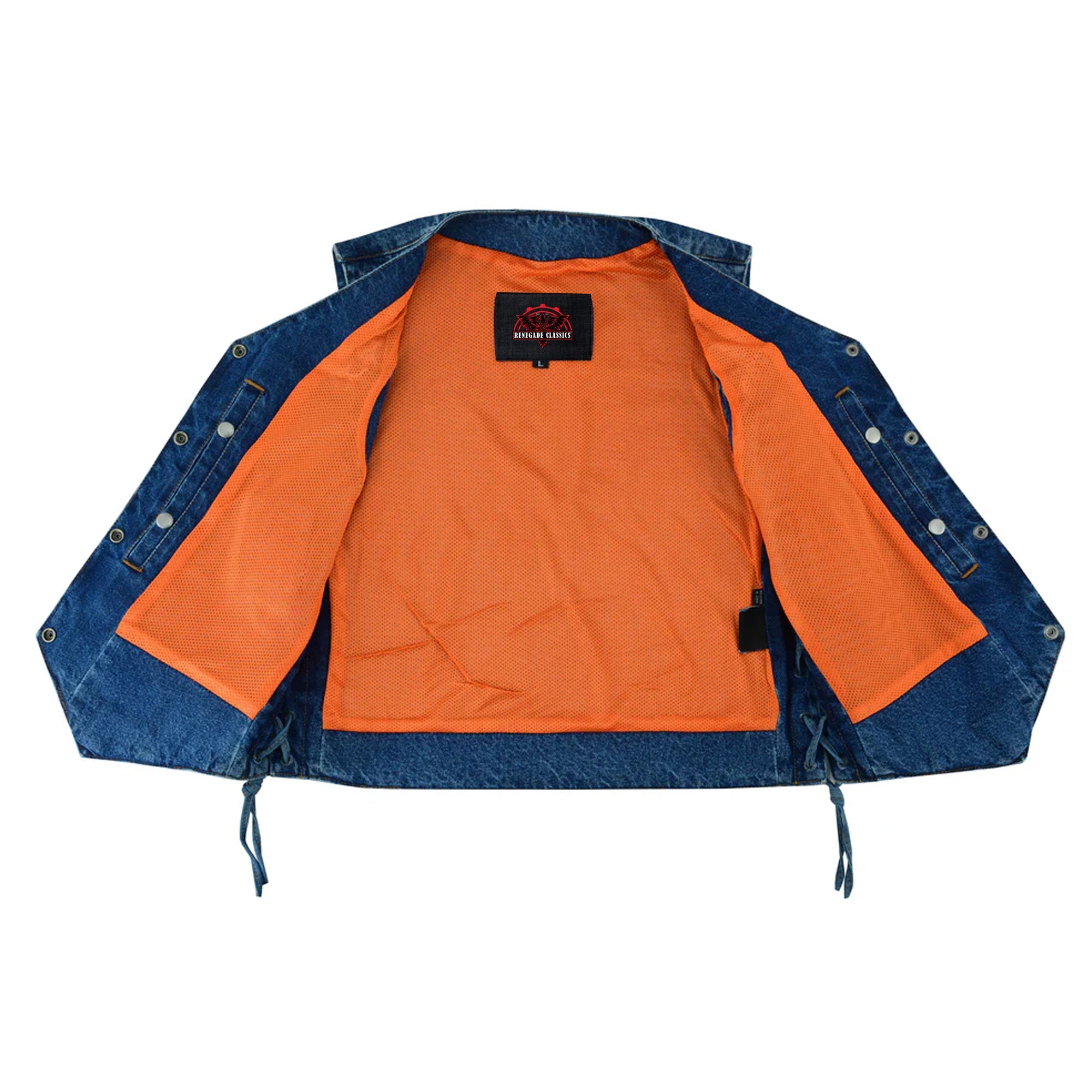 RM948 Women's 6 Pocket Denim Utility Vest - Blue