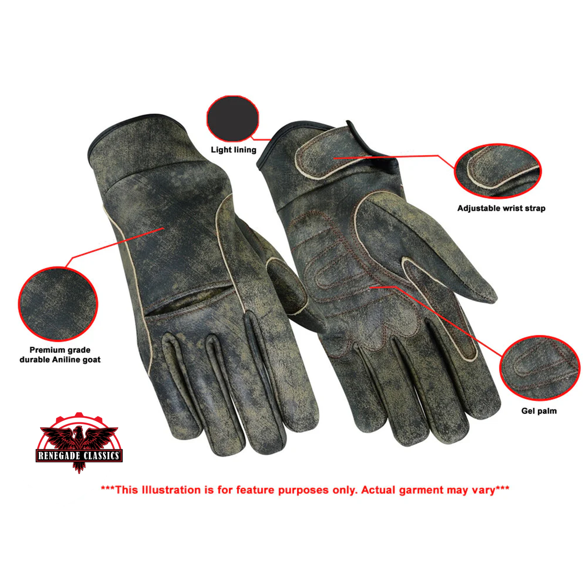 RC42B Premium Antique Brown Cruiser Glove