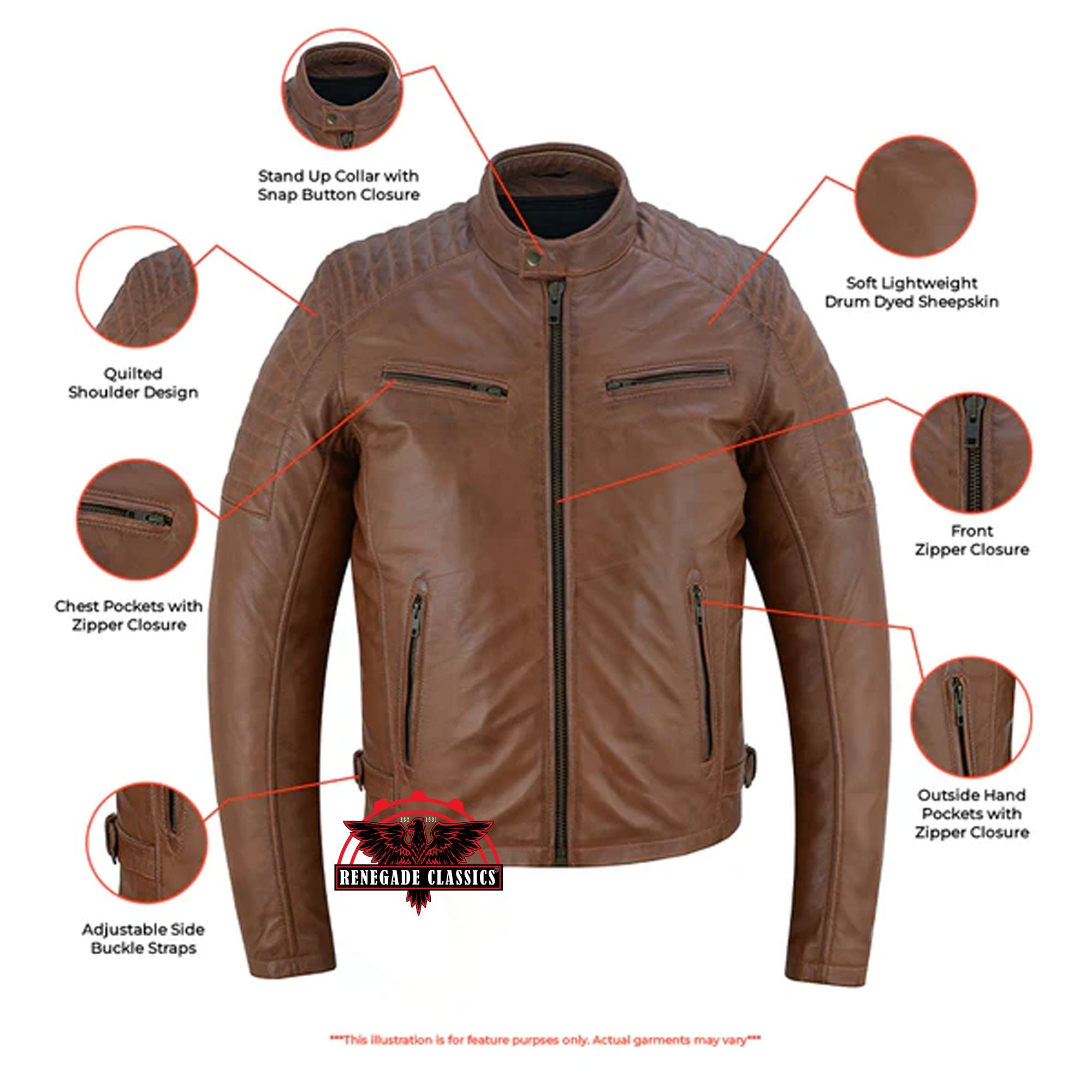 Copper Slayer Men's Sheepskin Leather Fashion Jacket with Snap Button