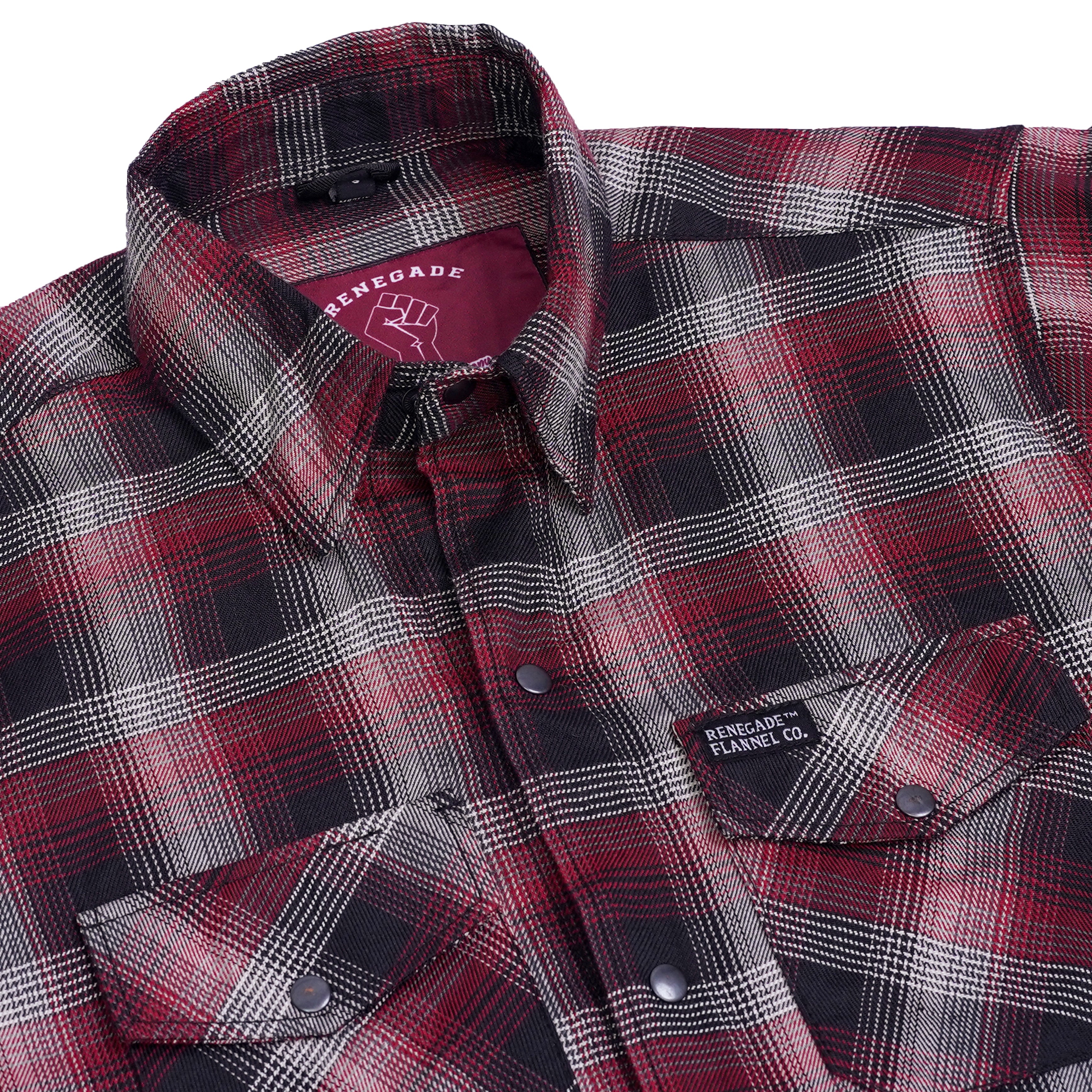 Claret Crest Men’s Maroon, Black and White Flannel