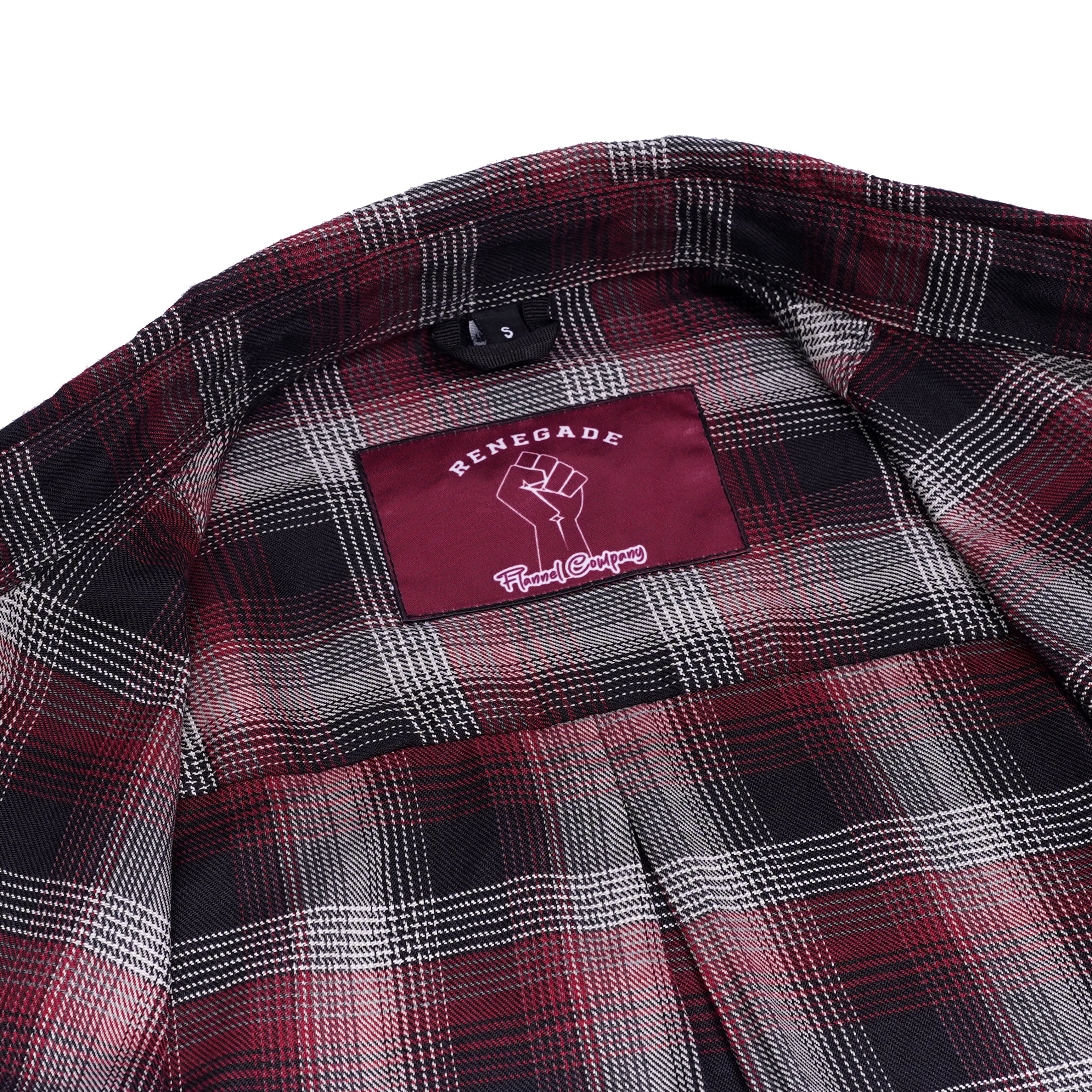 Claret Crest Men’s Maroon, Black and White Flannel