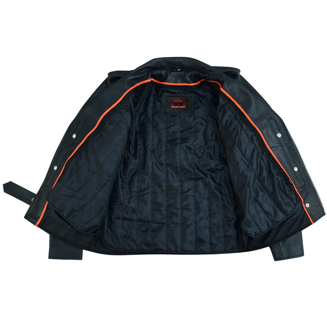 RC712TALL Men's Classic Plain Side Police Style M/C Jacket - TALL