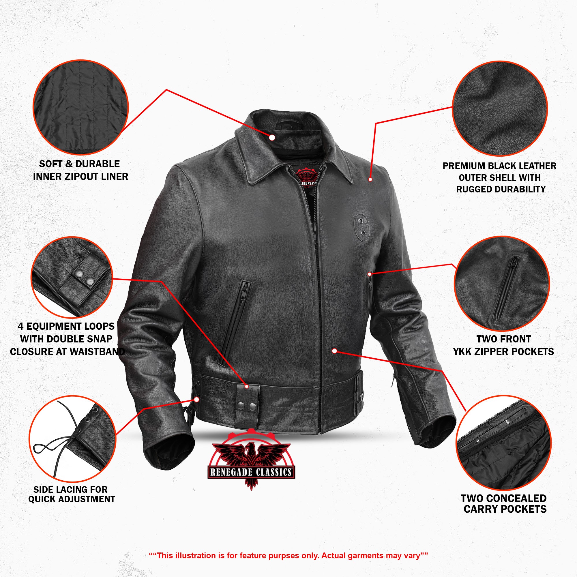 Crime Stop – Men’s Leather Motorcycle Jacket