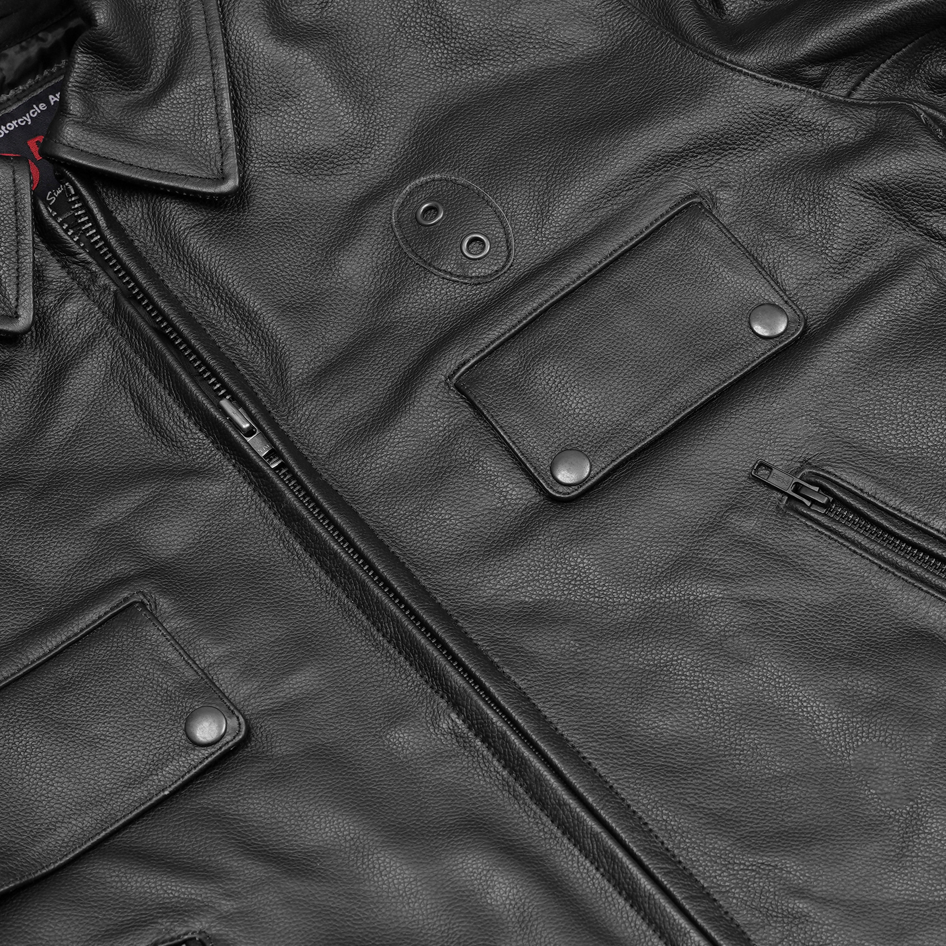 Crime Stop – Men’s Leather Motorcycle Jacket