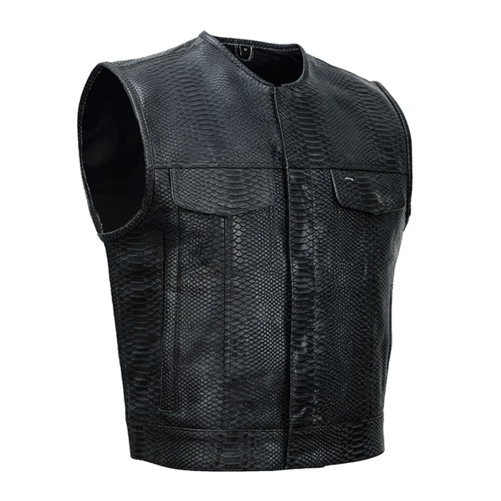 Summer Spark Croc Commander Men's Leather Vest
