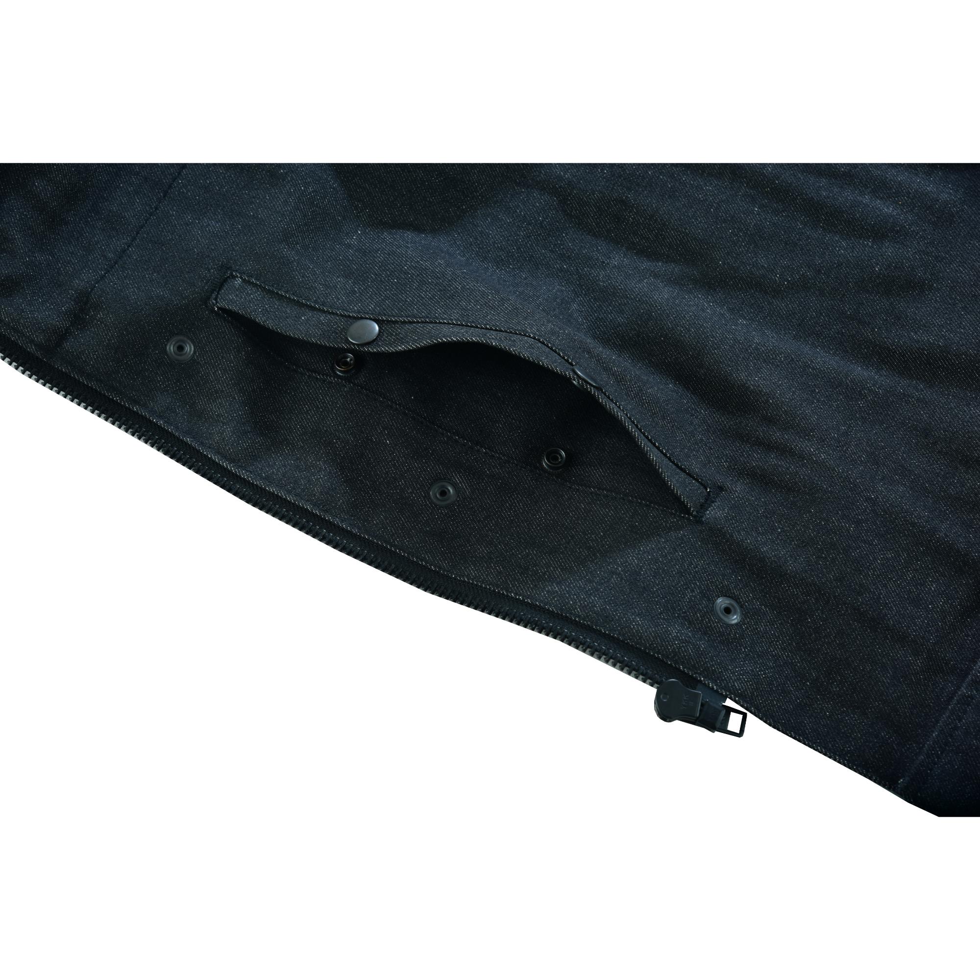 RM901   Men's Leather/Denim Combo Vest Without Collar