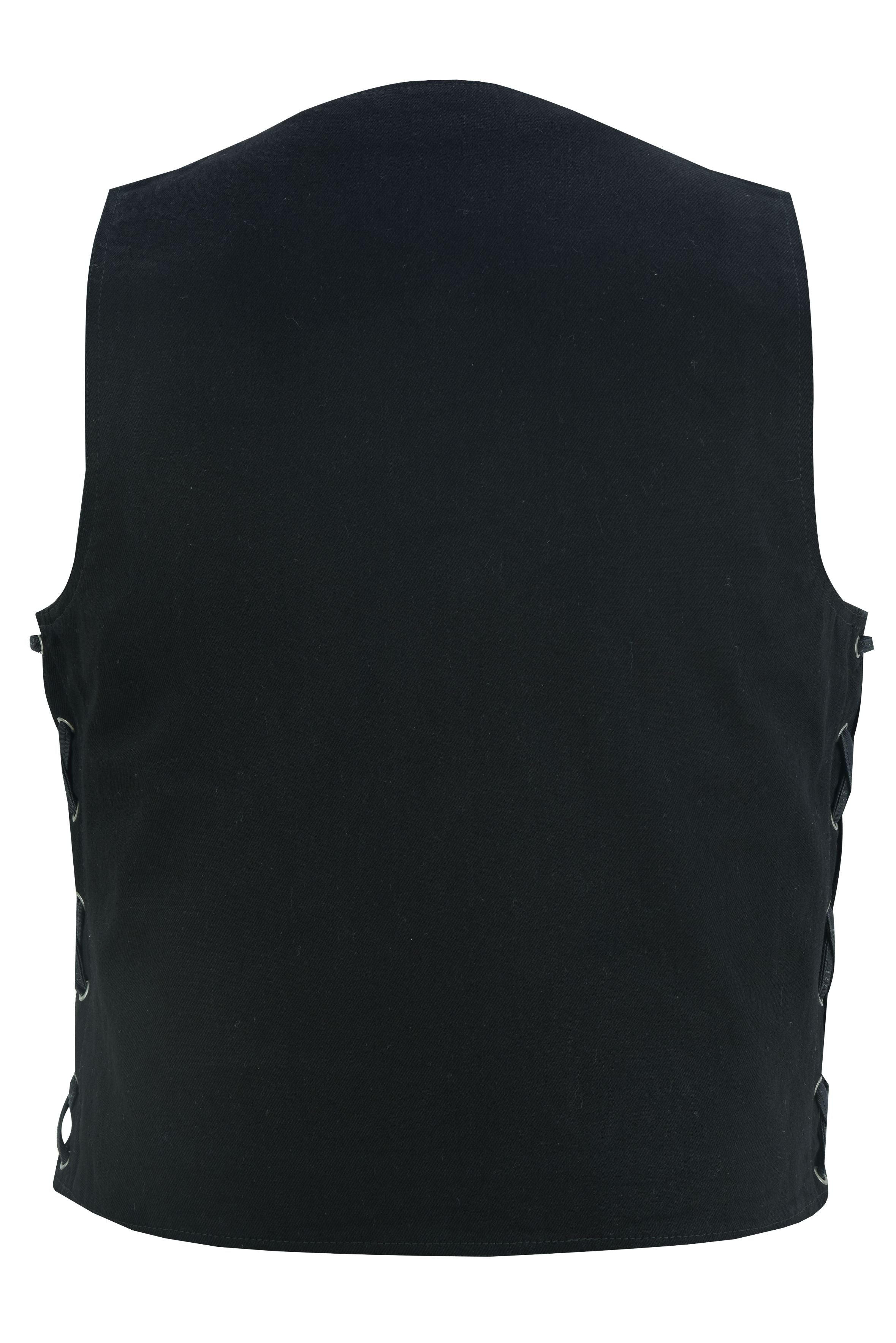 RM911 Men's Traditional Denim Vest with Side Laces