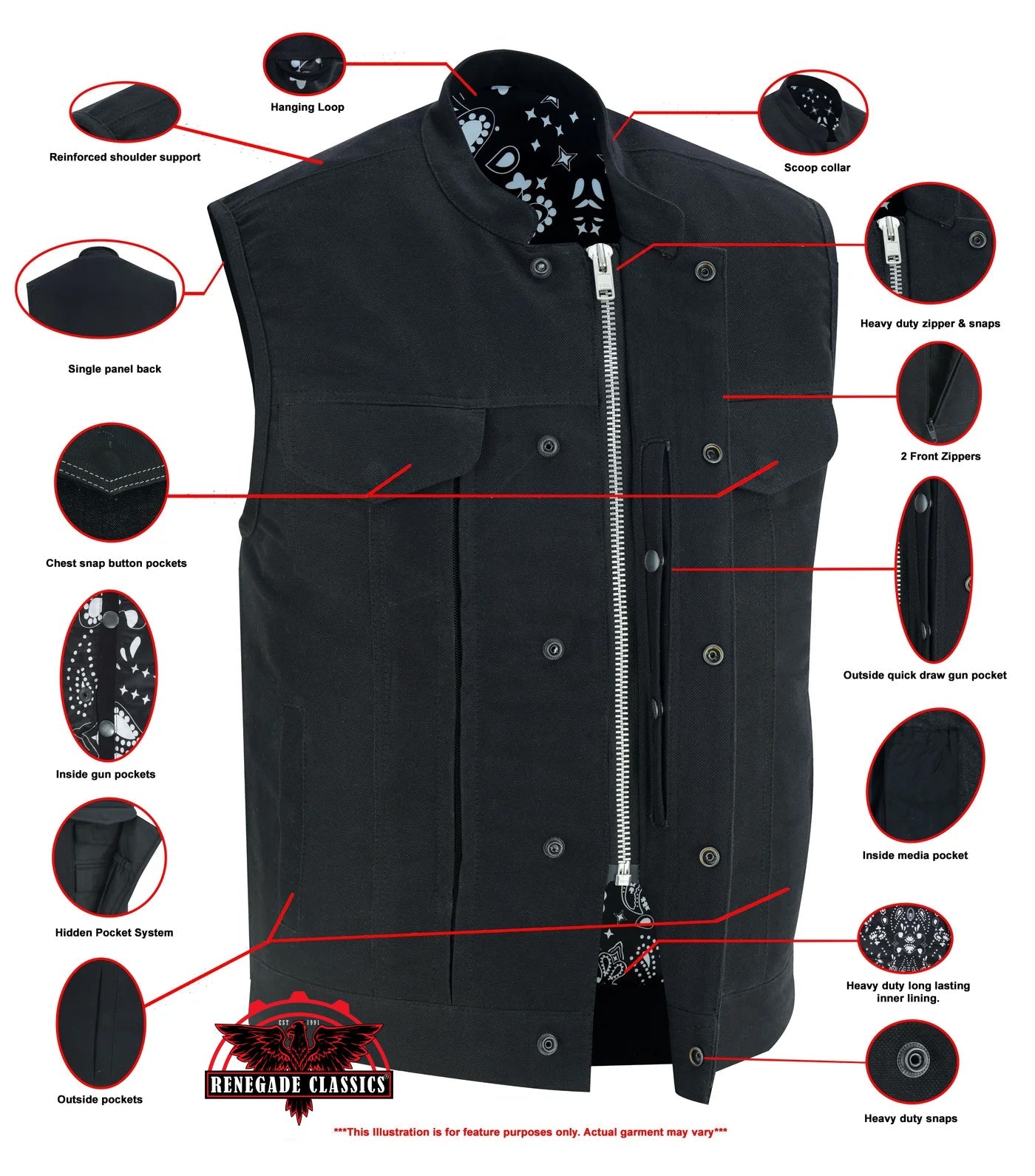 RC909 Men's Modern Utility Style Canvas Vest