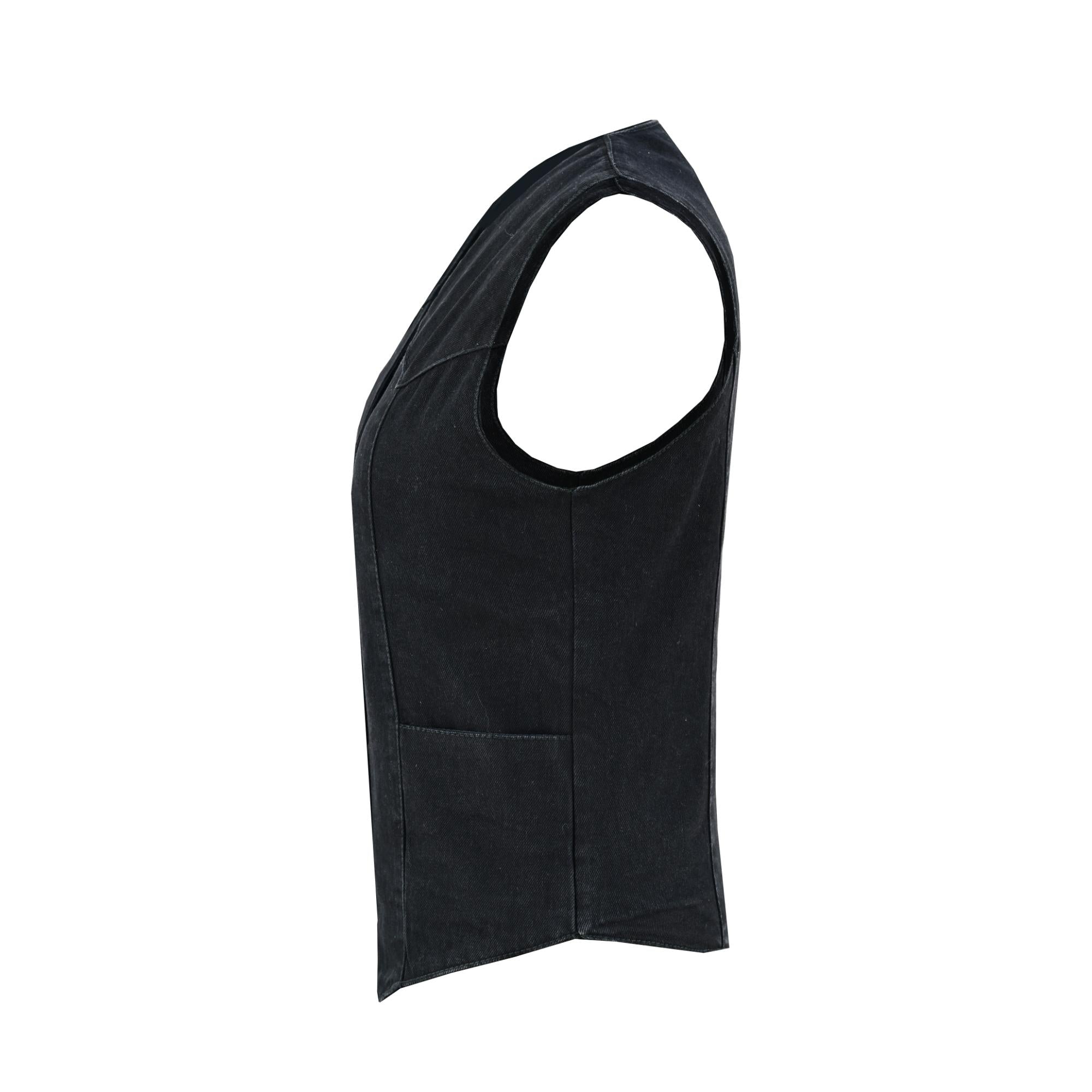 RM951 Women's Denim Classic Plain Sides Vest