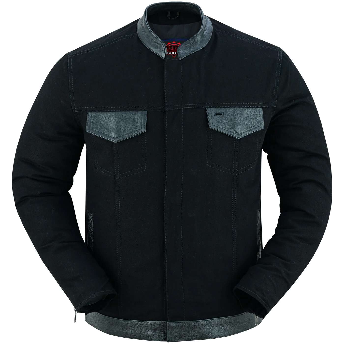 RM988 Men's Full Cut Denim Shirt W/Leather Trim