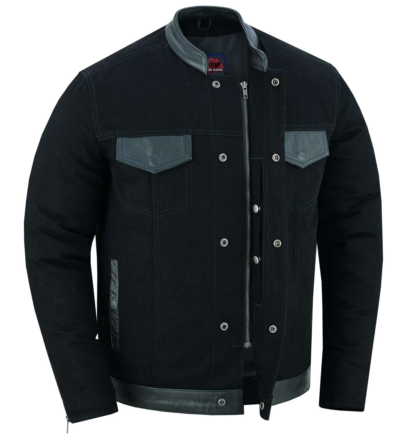 RM988 Men's Full Cut Denim Shirt W/Leather Trim